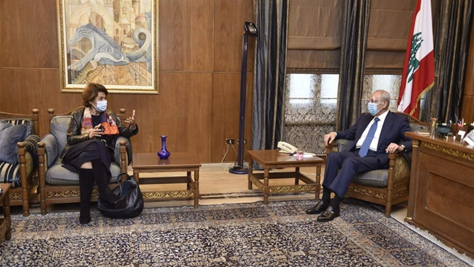 بري استقبل السفيرة الفرنسية بناءً لطلبها