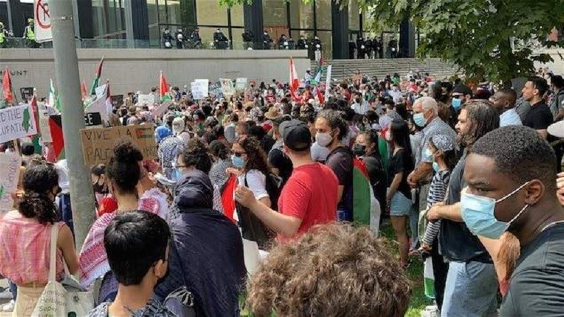المئات يتظاهرون في مونتريال تضامناً مع الفلسطينيين