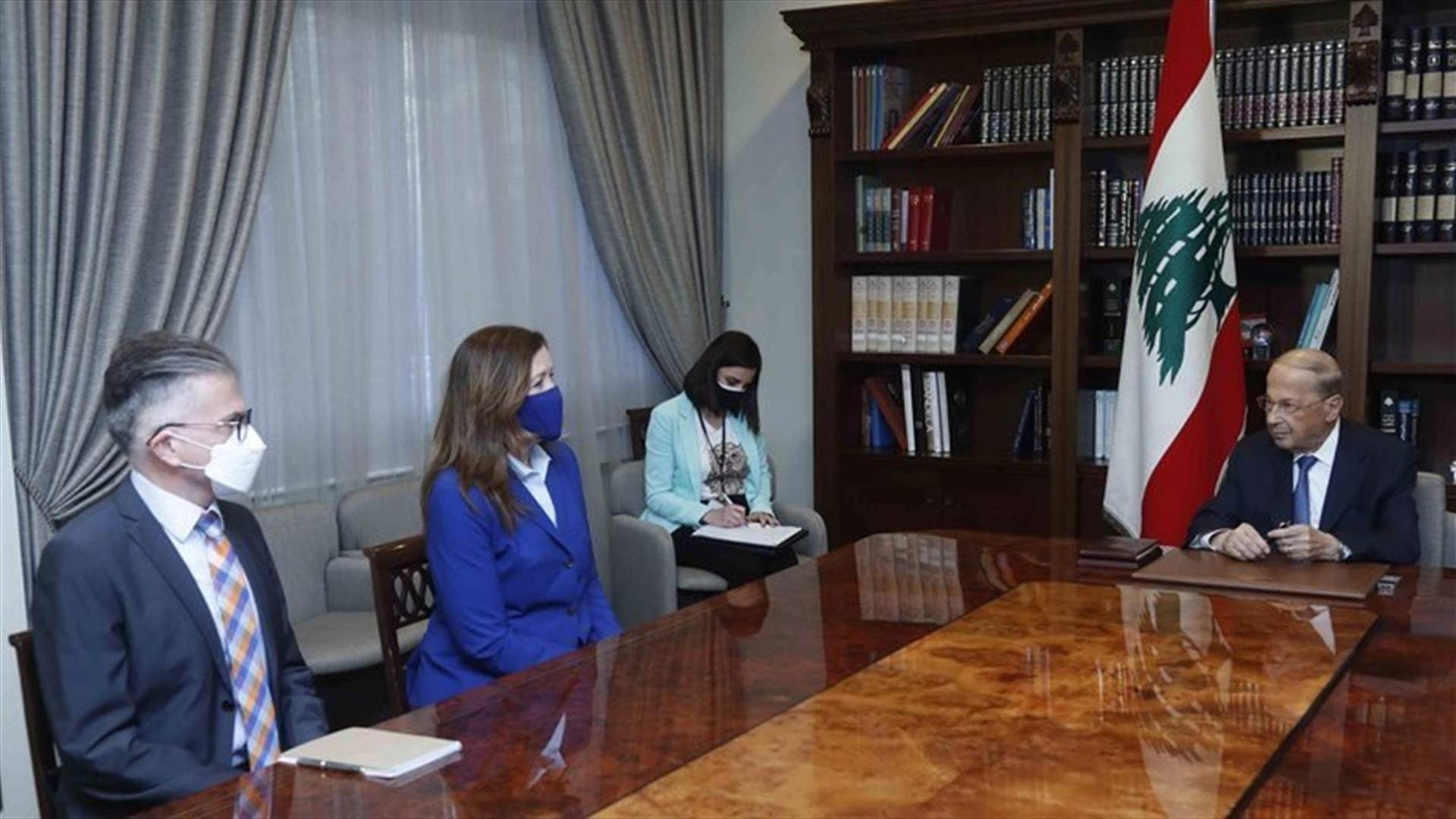 President Aoun meets US ambassador Shea