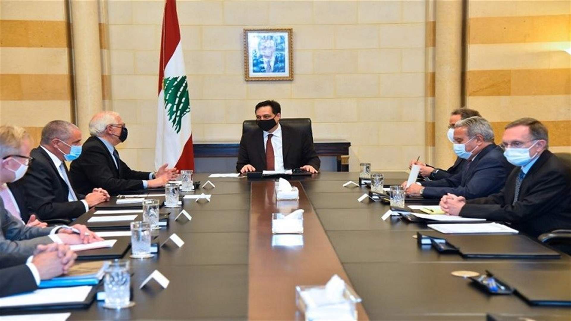 دياب استقبل بوريل: مفتاح الحل يكمن بتشكيل حكومة تستأنف التفاوض مع صندوق النقد الدولي