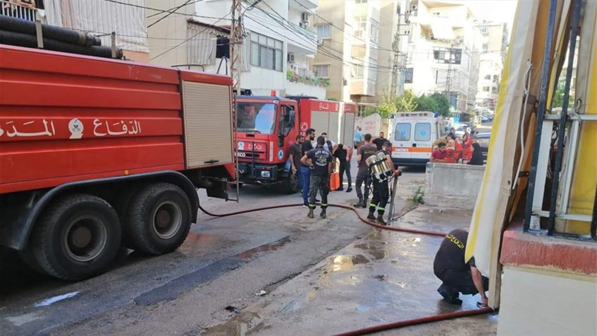 إخماد حريق في مستودع  للمازوت في عبرا
