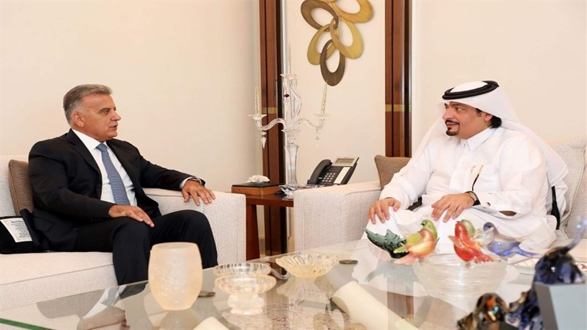 اللواء إبراهيم استقبل السفير القطري في زيارة وداعية