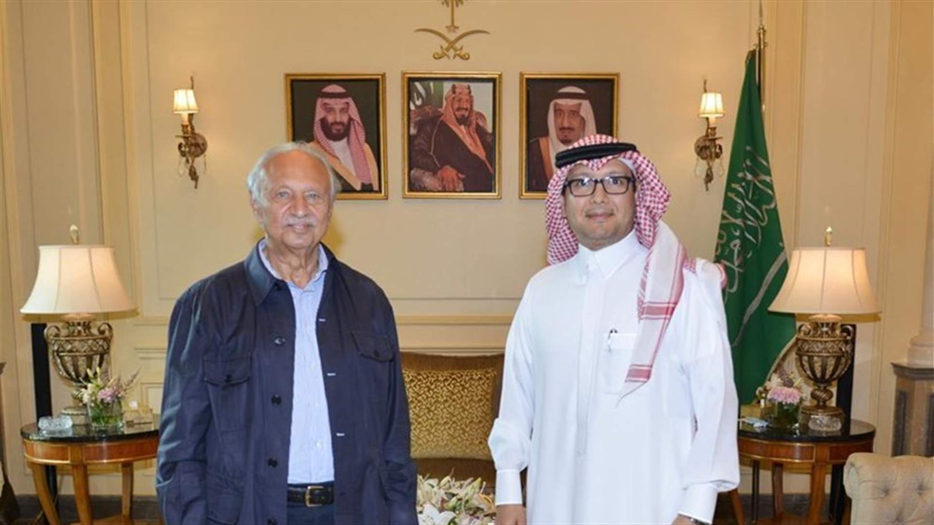 Saudi ambassador Bukhari meets with al-Safadi