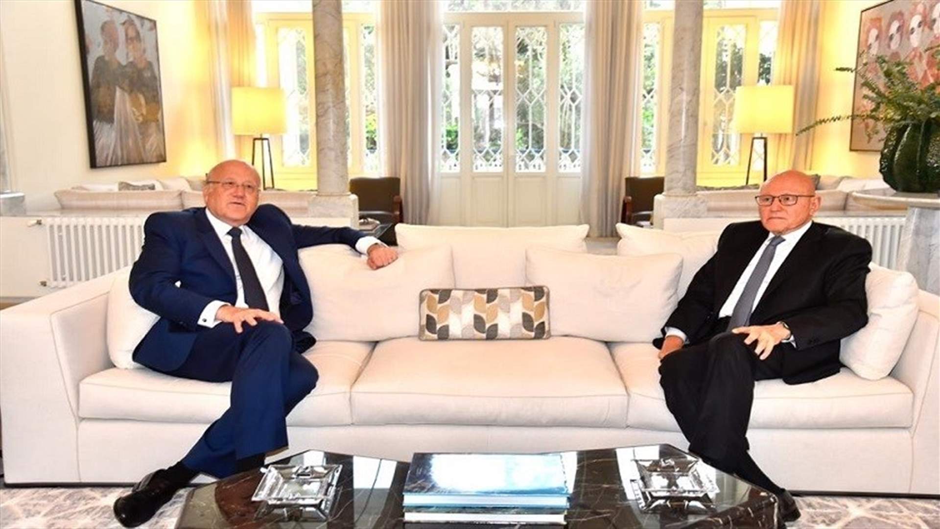 سلام استقبل ميقاتي ضمن جولته على رؤساء الحكومات السابقين