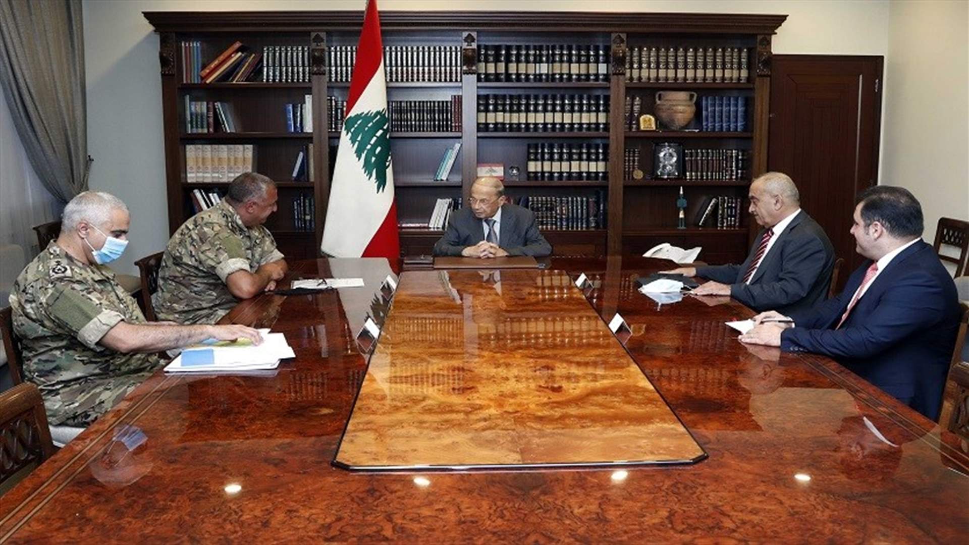 عون ترأس اجتماعا للوفد اللبناني الى المفاوضات غير المباشرة لترسيم الحدود البحرية الجنوبية