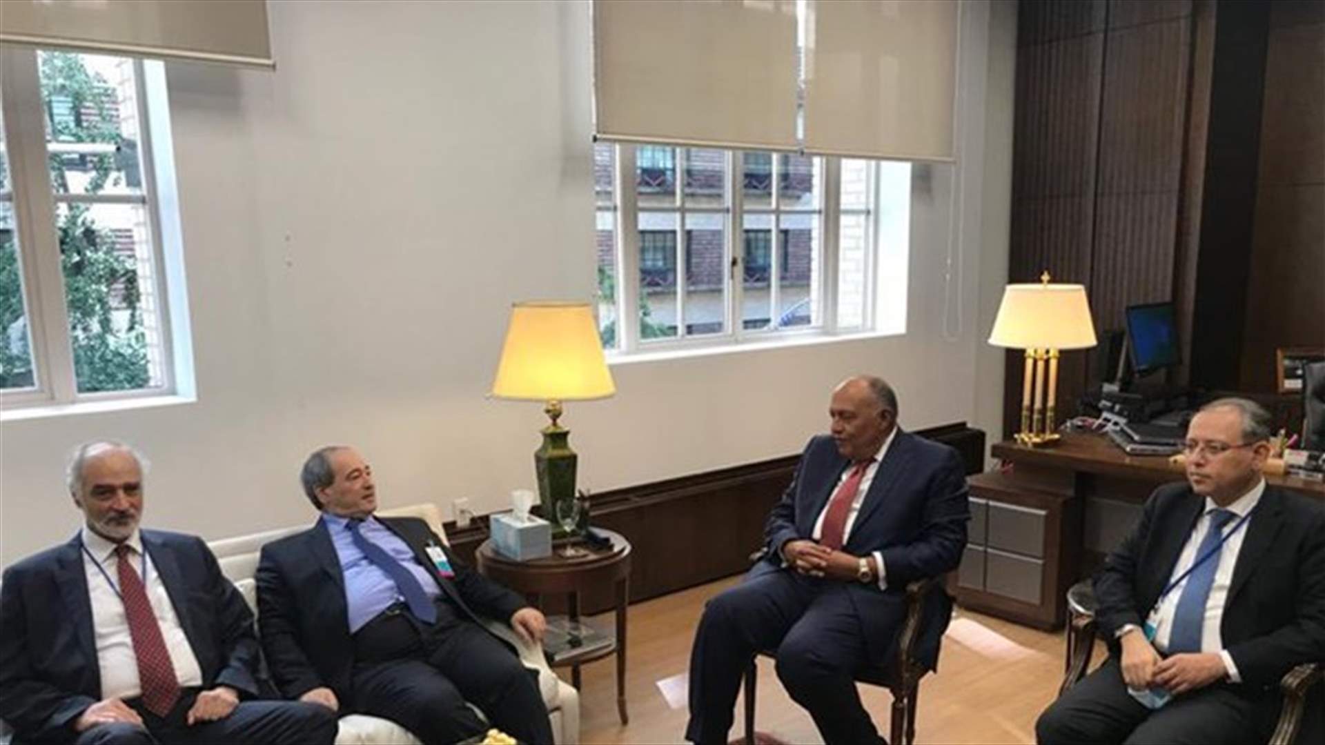 وزير الخارجية المصري يلتقي نظيره السوري في نيويورك