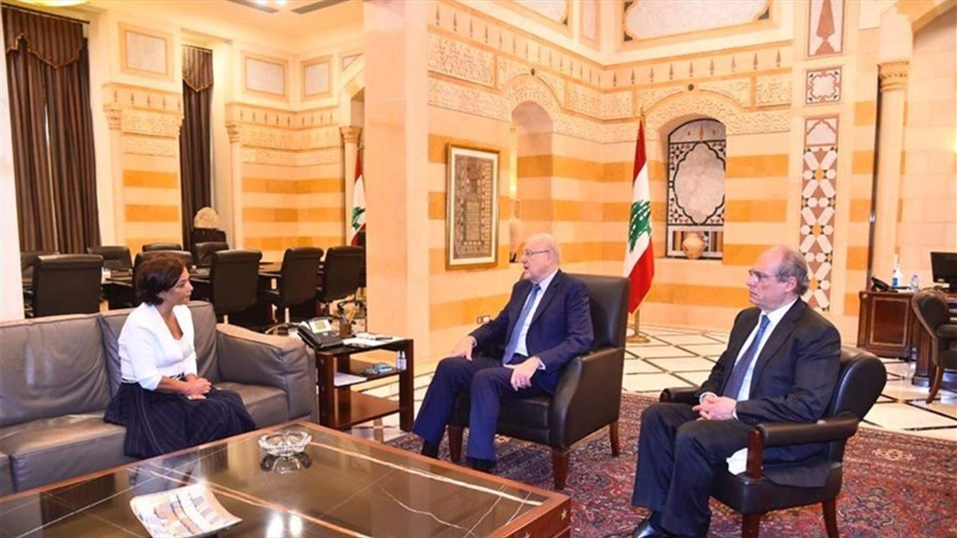 PM Mikati meets UN Rochdi at Grand Serail