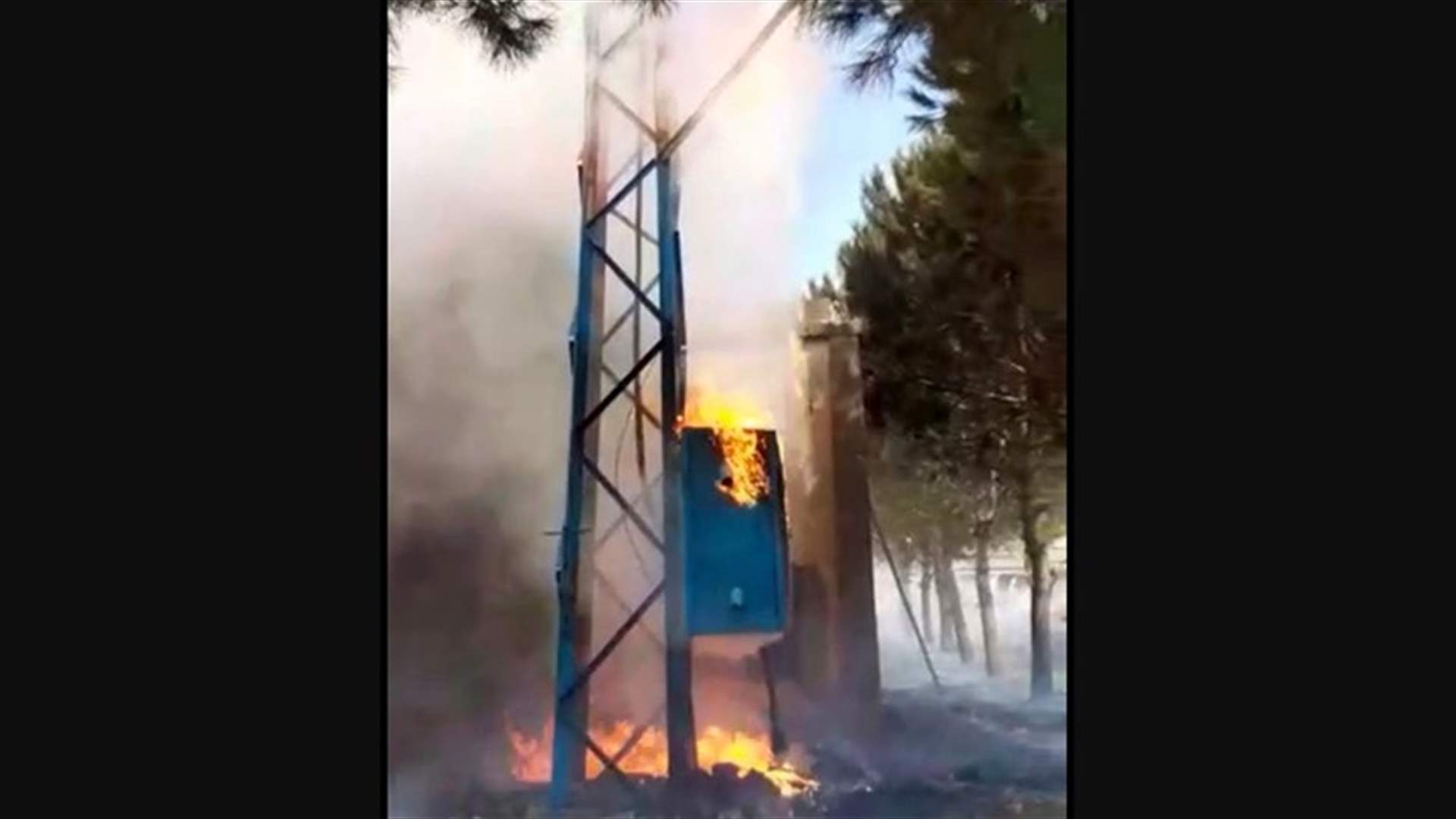 حريق في محول الكهرباء في مركز الطيبة في الجنوب