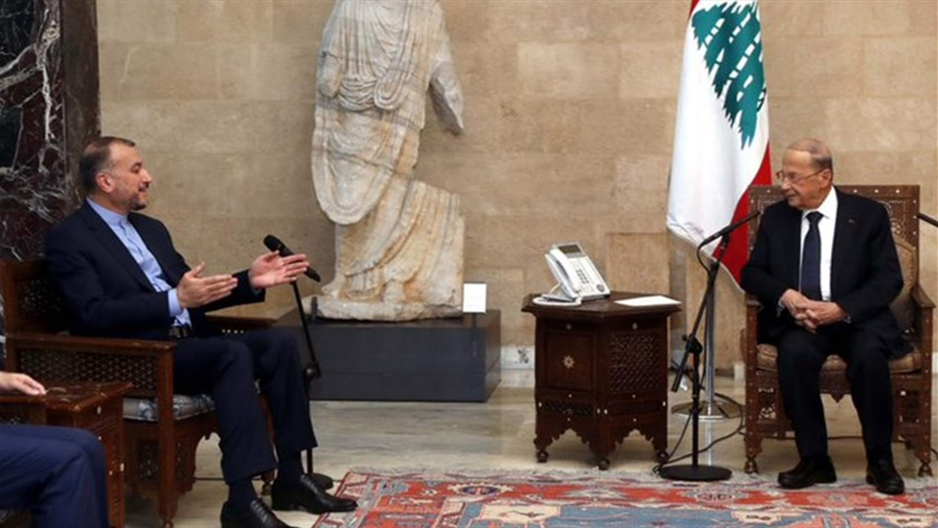 عبد اللهيان من بعبدا: نؤكد وقوف ايران دائماً إلى جانب لبنان
