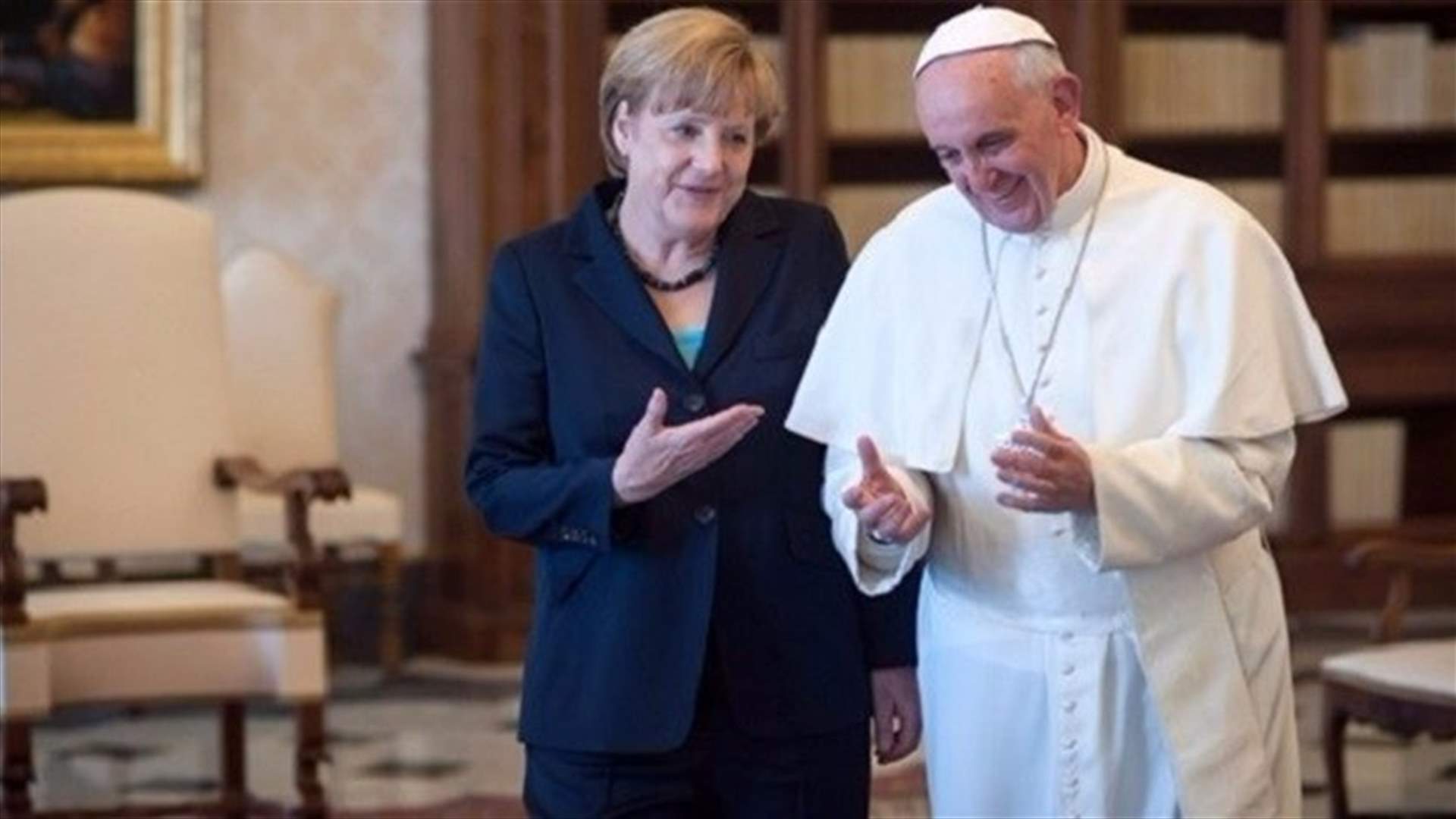 Germany&#39;s Merkel pays farewell visit to Pope Francis at Vatican