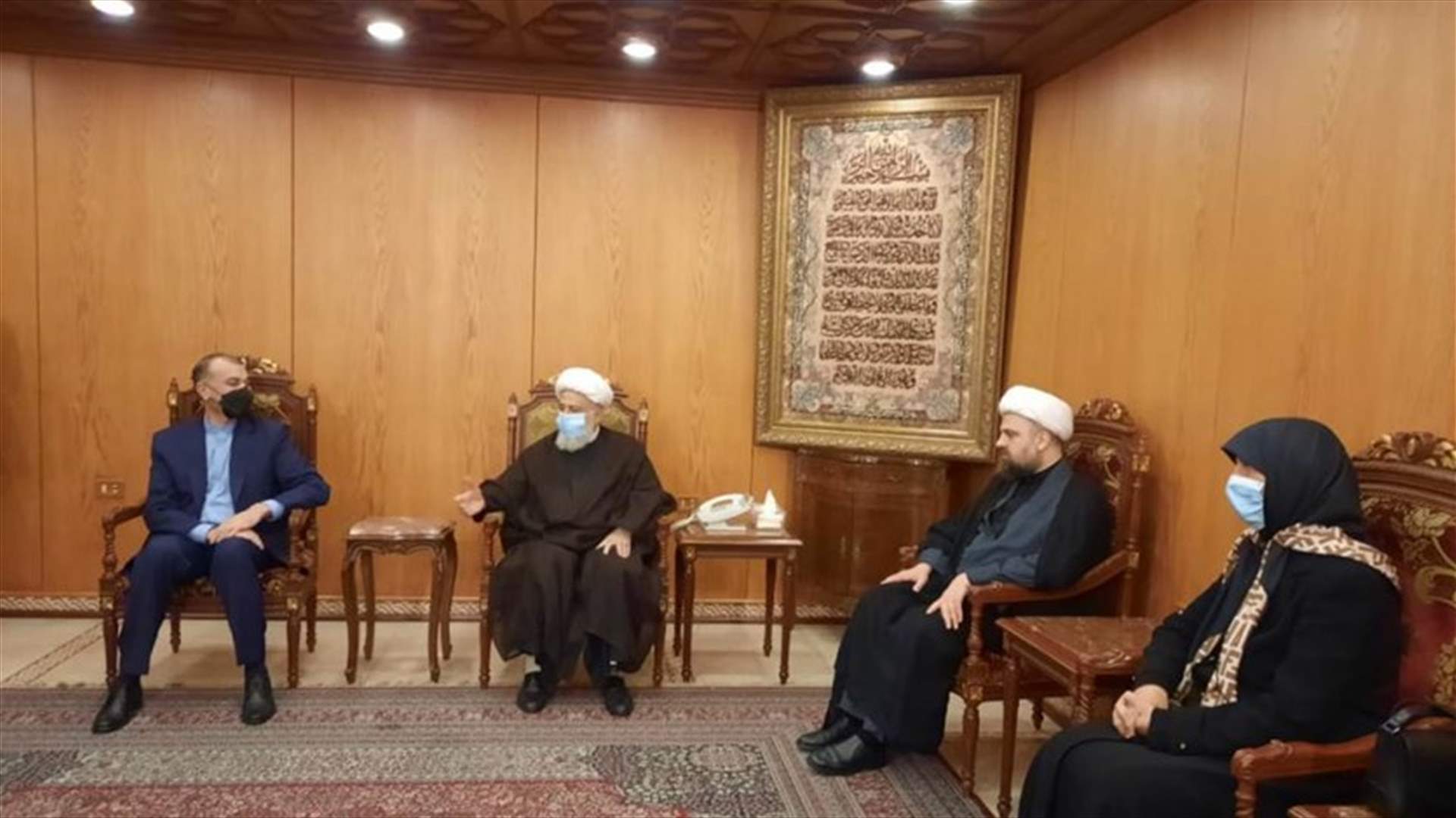 الخطيب استقبل عبد اللهيان معزيا بقبلان وخليلي... المفتي الجعفري: إيران سند قوي للمستضعفين في العالم
