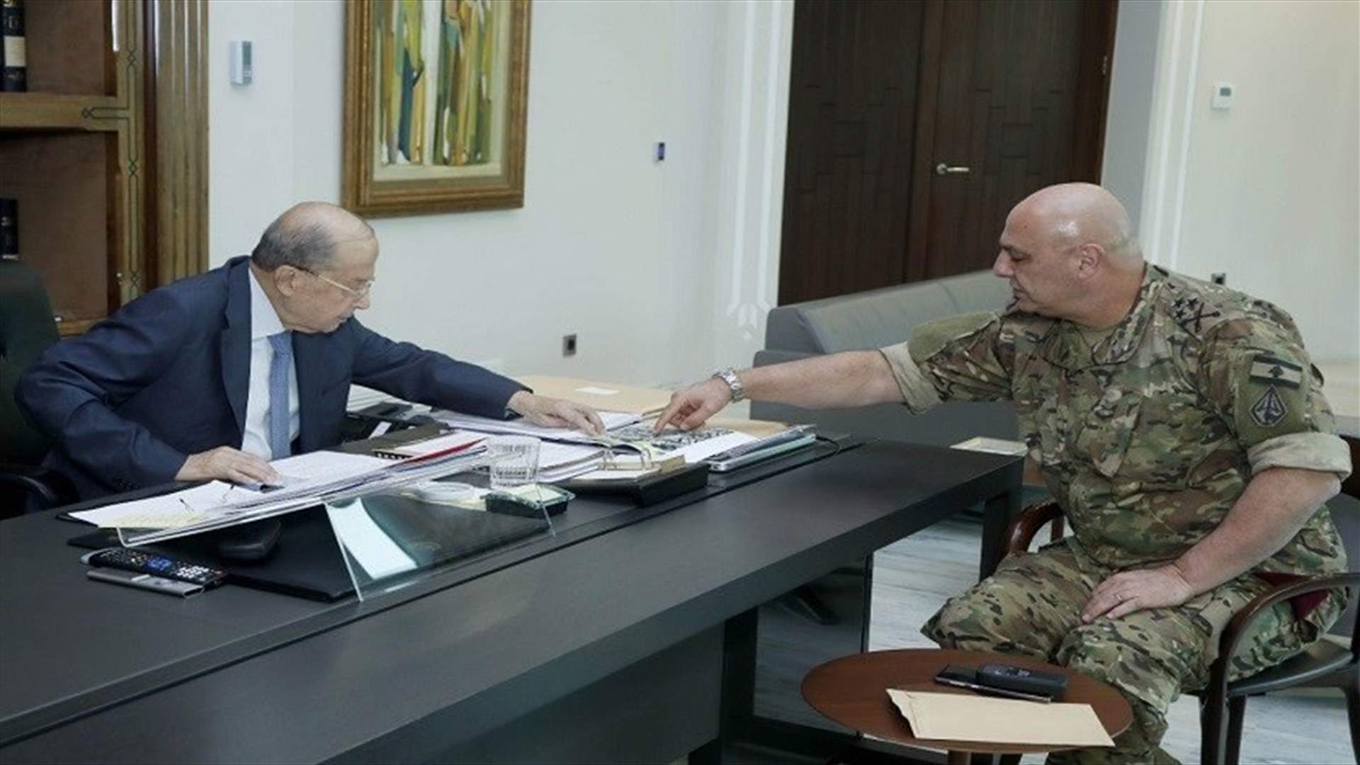 Army Commander briefs President Aoun on details of security events in Tayouneh