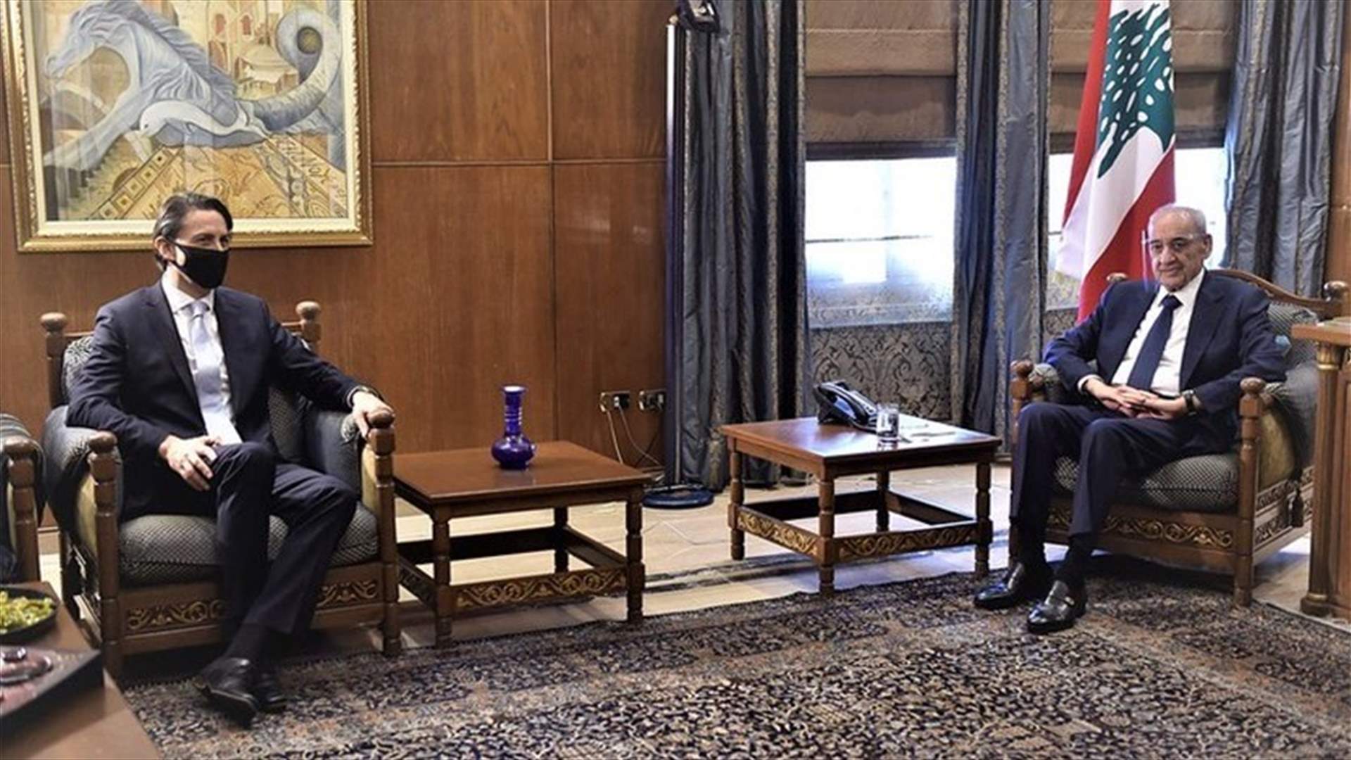Berri discusses maritime borders demarcation with Hochstein