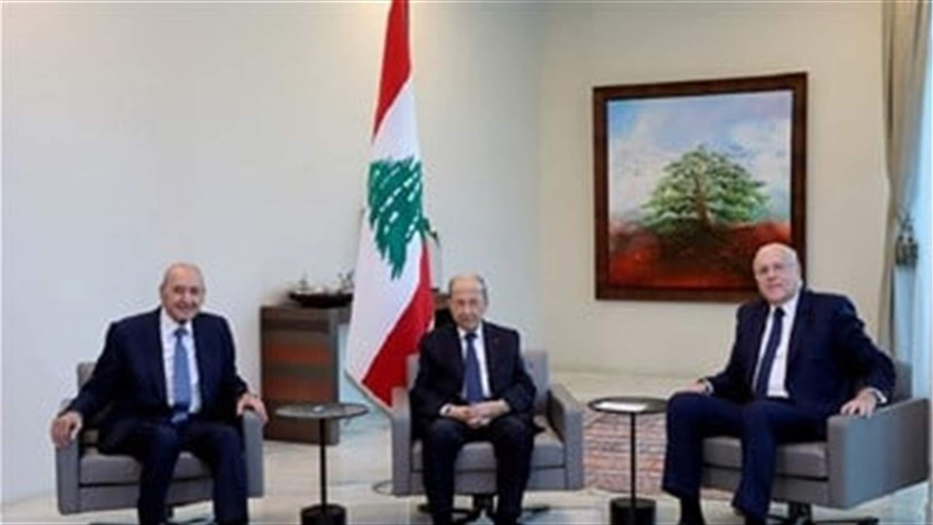 Meeting held at Baabda between Aoun, Mikati and Berri-[VIDEO]