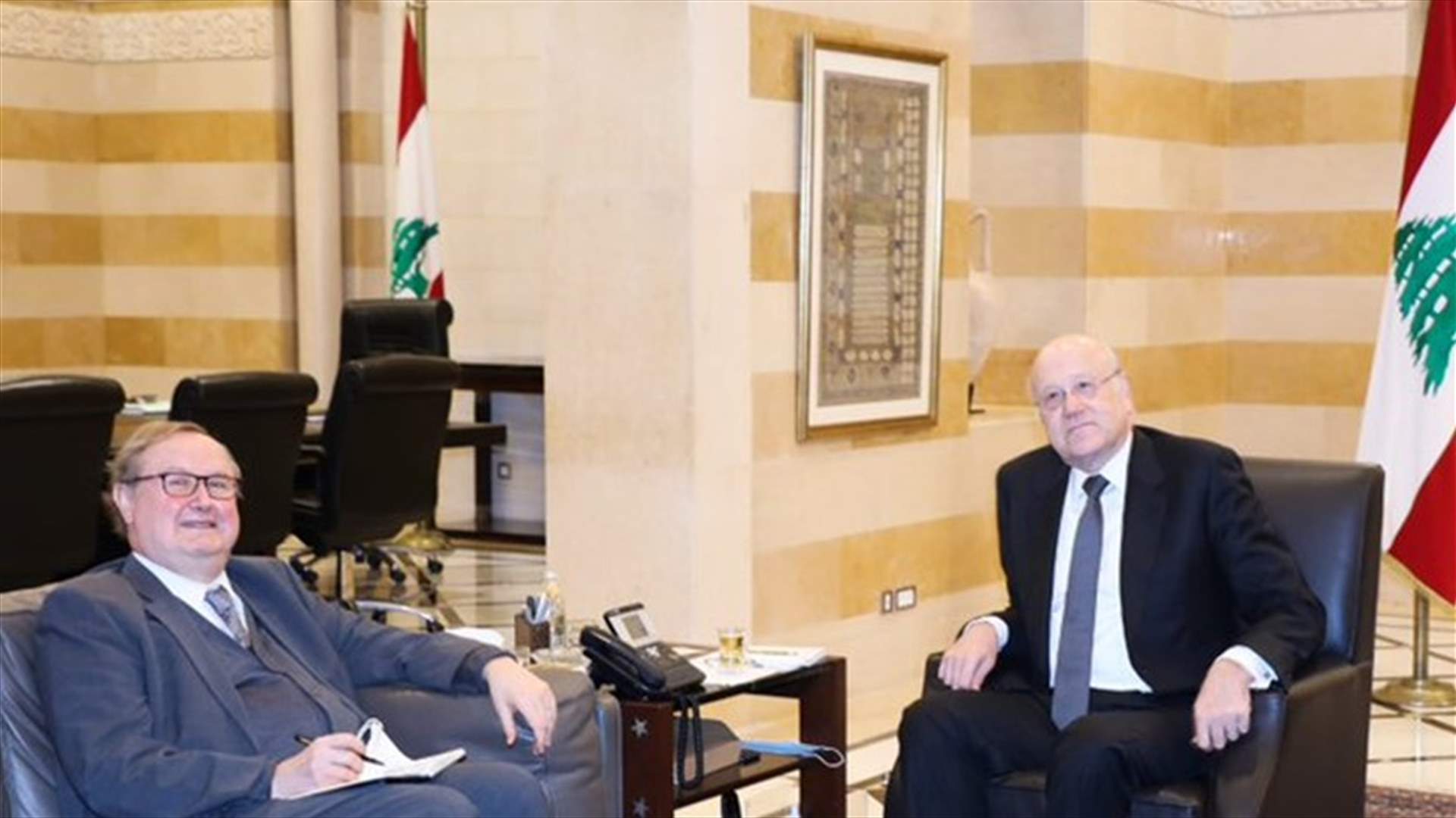 الموفد الفرنسي بعد لقائه ميقاتي: الاتفاق مع صندوق النقد قد يفتح الباب حول الحوار بشأن مشاريع مؤتمر سيدر