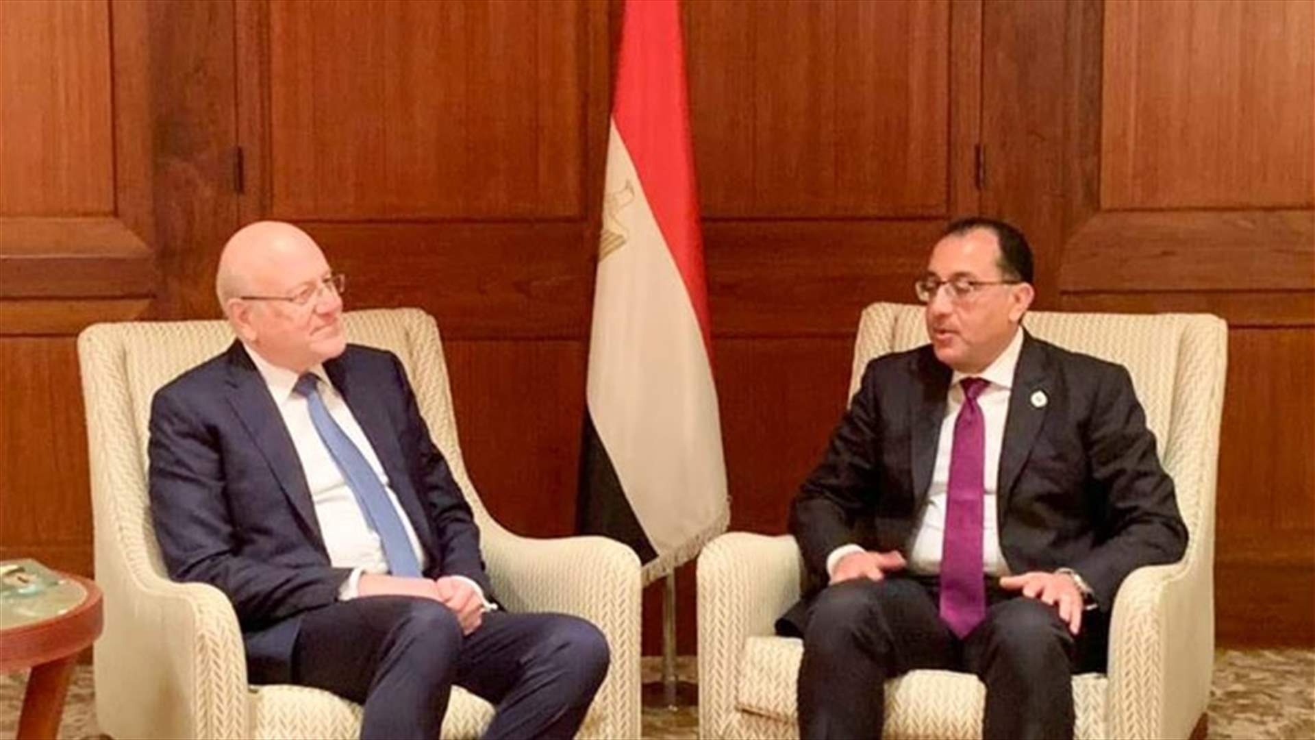 ميقاتي عرض مع نظيره المصري موضوع استجرار الغاز الى لبنان والتوقيع على الاتفاق الاولي قريبا