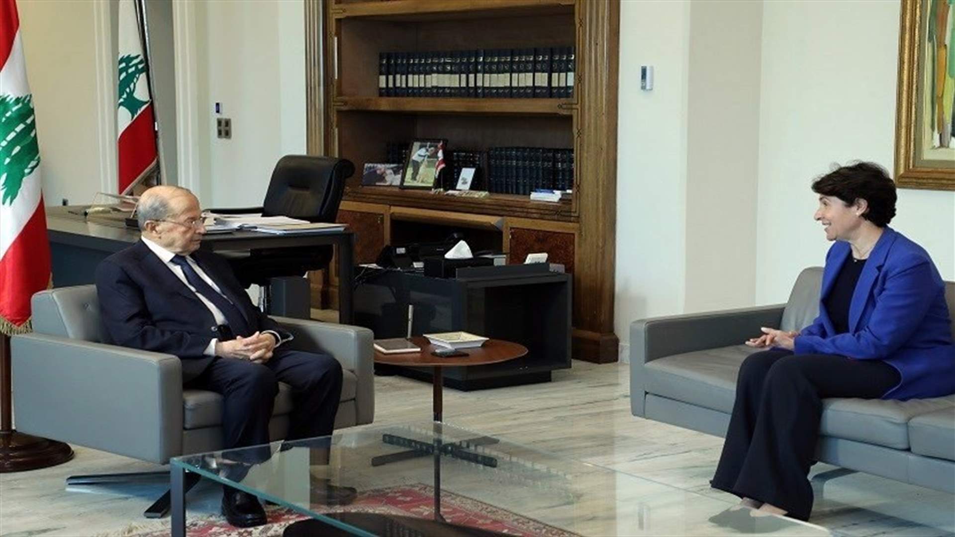 Grillo briefs Aoun on results of her meetings in Paris-[PHOTO]