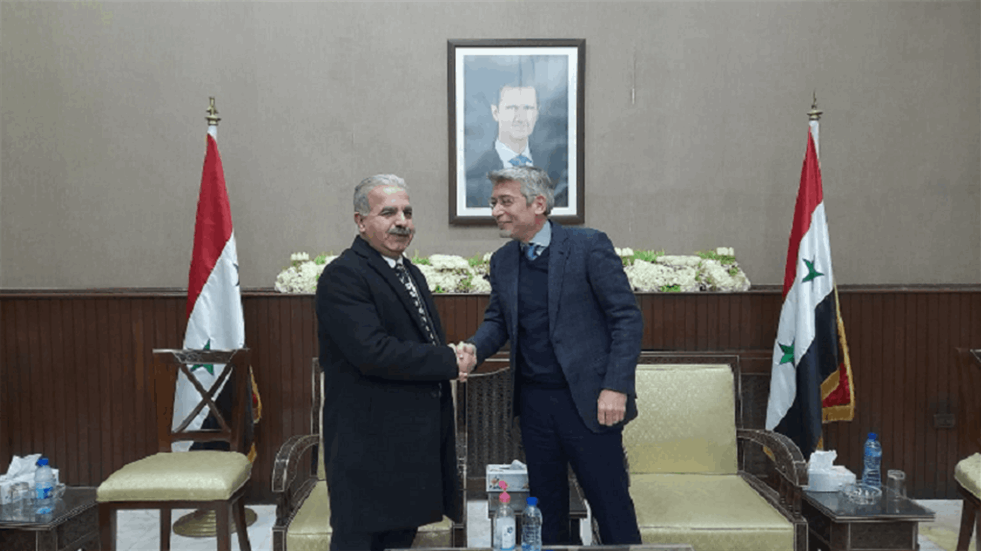 وزير الطاقة استقبل نظيره السوري عند معبر المصنع - جديدة يابوس...