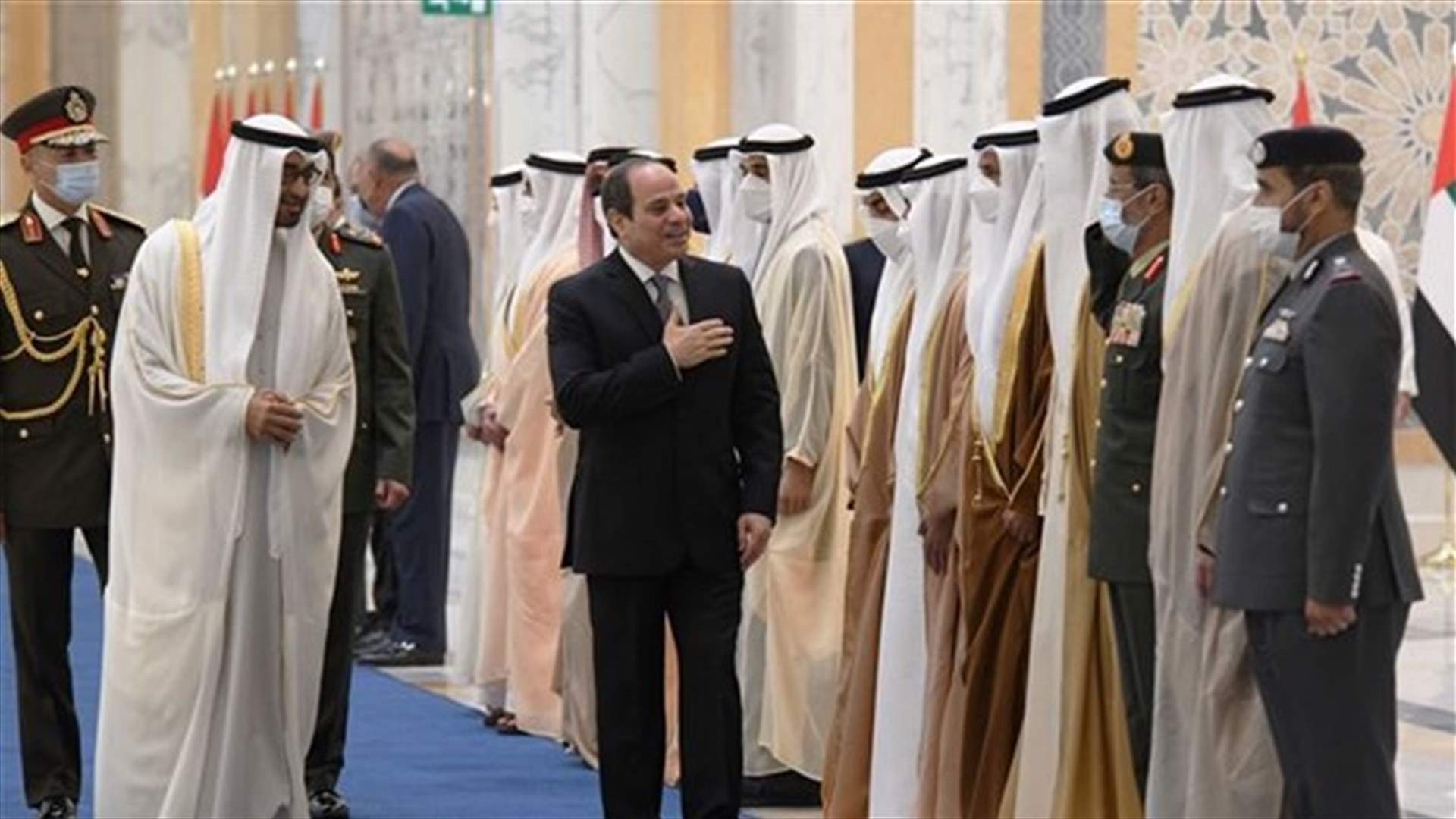 جلسة مباحثات رباعية بين السيسي ومحمد بن زايد وحمد بن عيسى ومحمد بن راشد