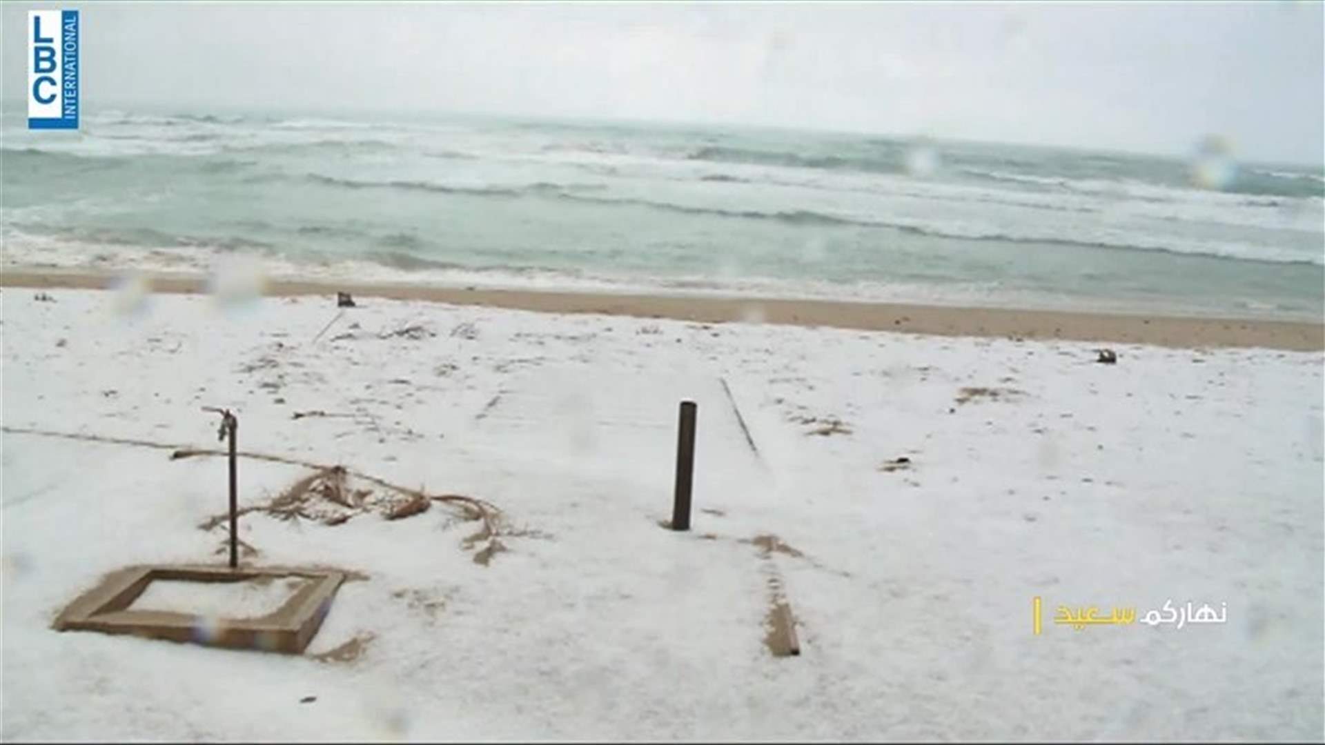 Snow blankets coastal town of Jbeil-[VIDEO]
