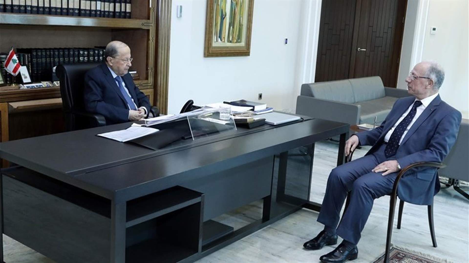 Aoun receives Sleem at Baabda Palace