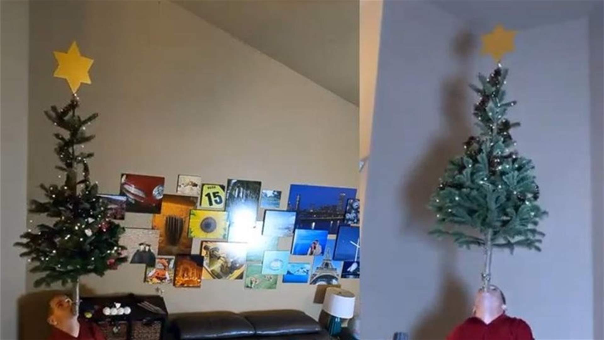 أميركي يحطّم رقماً قياسياً جديداً... وازن شجرة عيد الميلاد على ذقنه لأكثر من ساعة (فيديو)