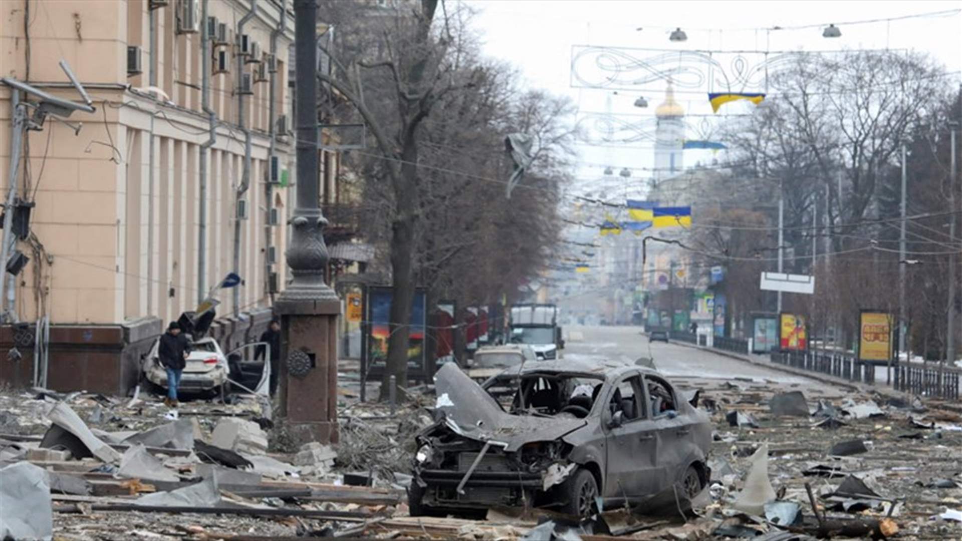 Russia bombards Ukraine urban areas as armed convoy stalls