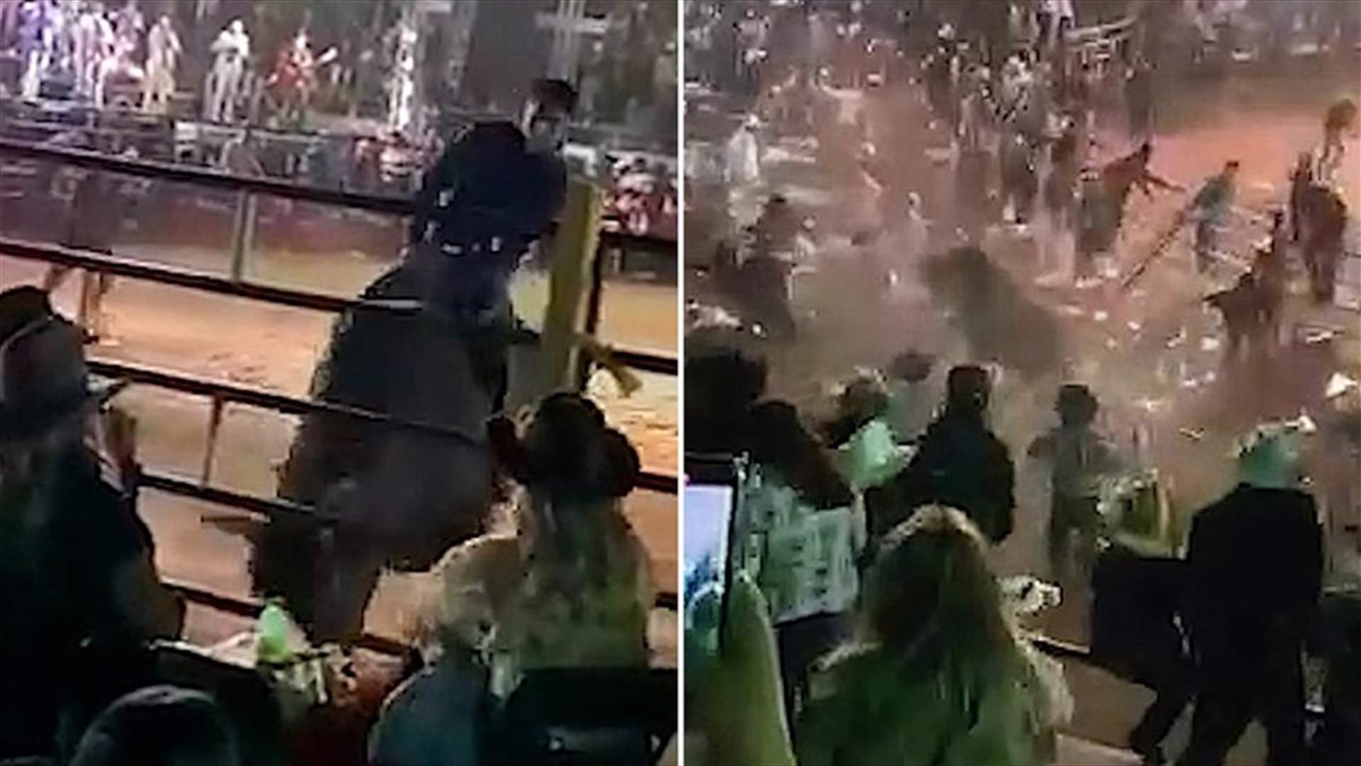 لحظات مرعبة... ثور هائج يهاجم الجمهور في مسابقة "روديو" (فيديو)