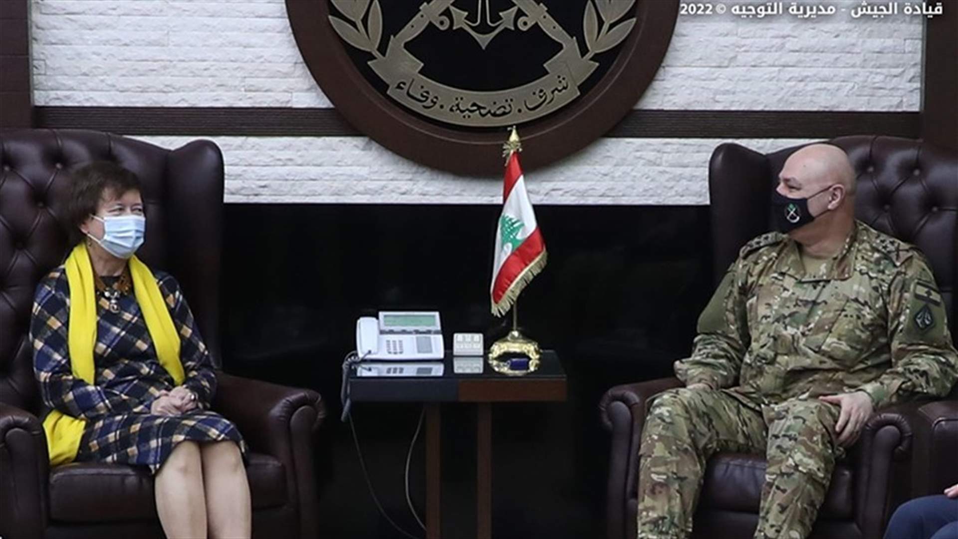 قائد الجيش يحث وفرونيسكا في الأوضاع العامة في لبنان والمنطقة
