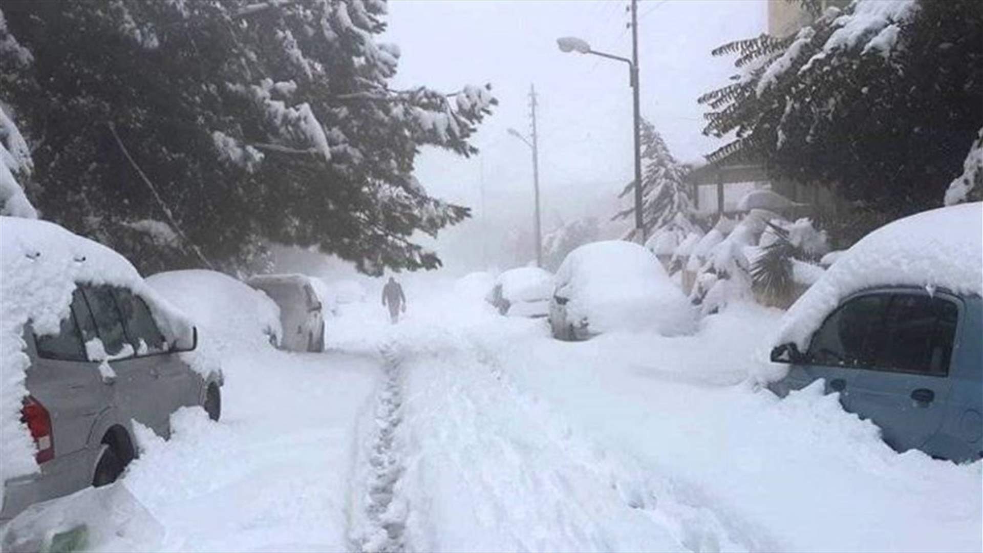 Accumulation of snow blocks several mountainous roads