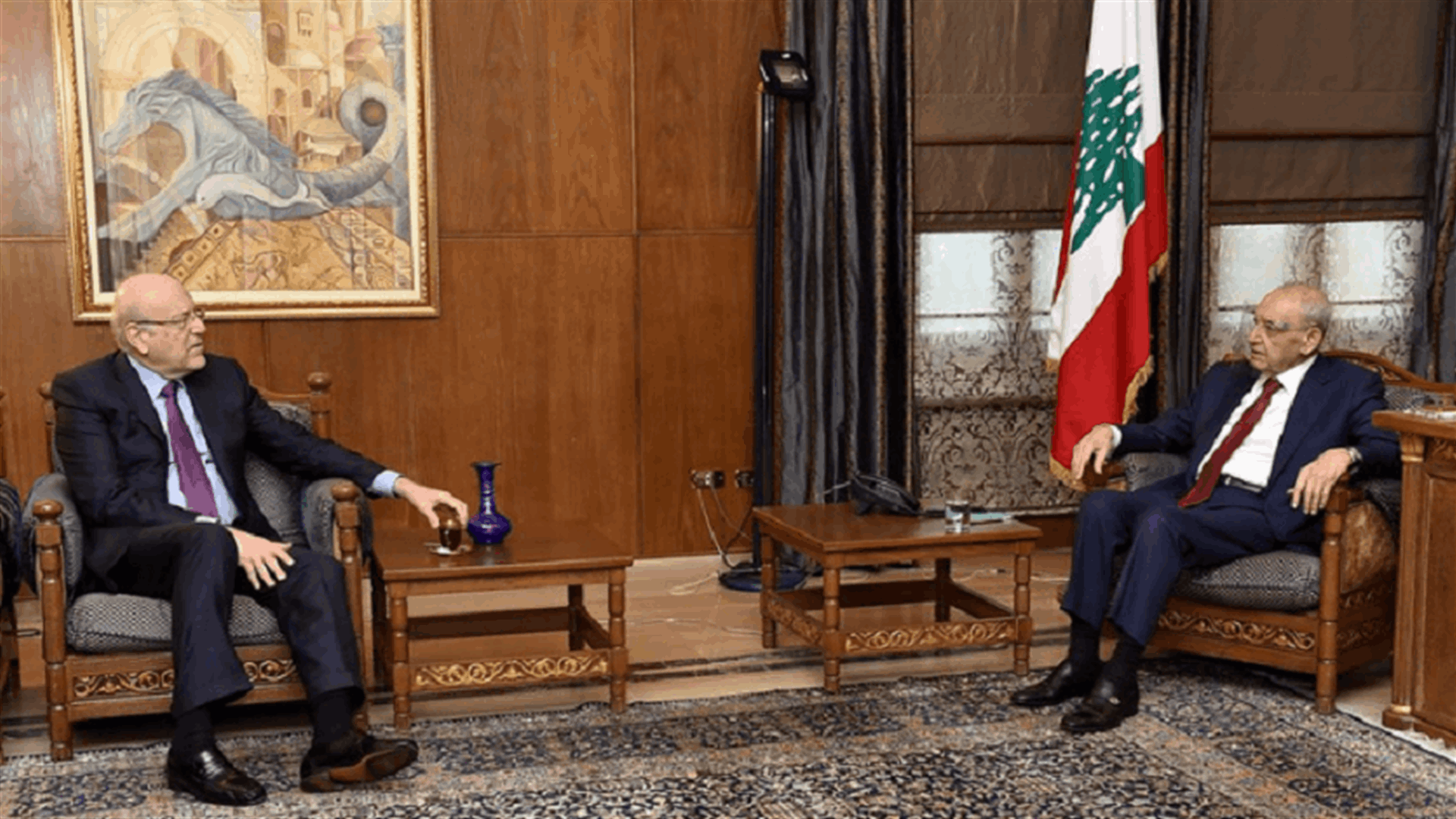 Speaker Berri meets PM Mikati, Public Works Minister Hamieh