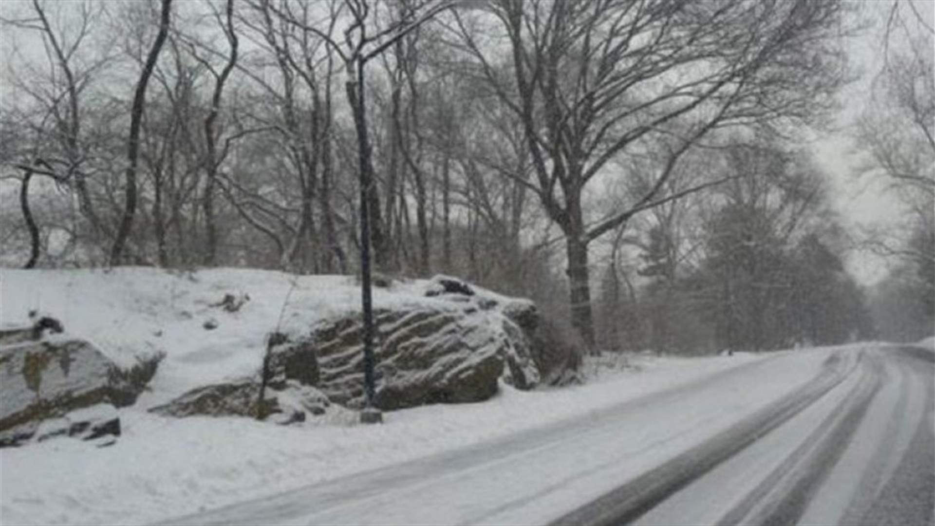 Accumulation of snow blocks several mountainous roads