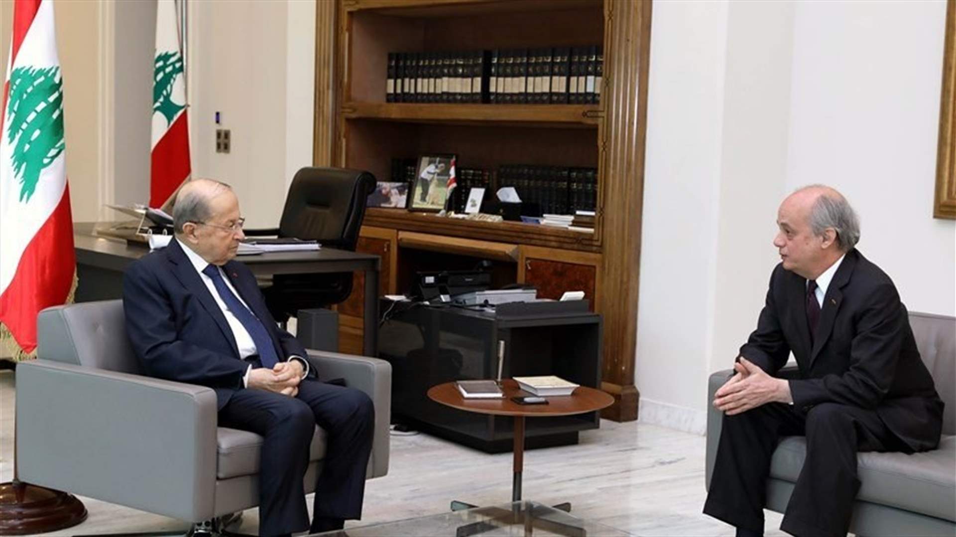President Aoun meets PM Mikati, Spanish Ambassador to Lebanon Jose Maria Ferri