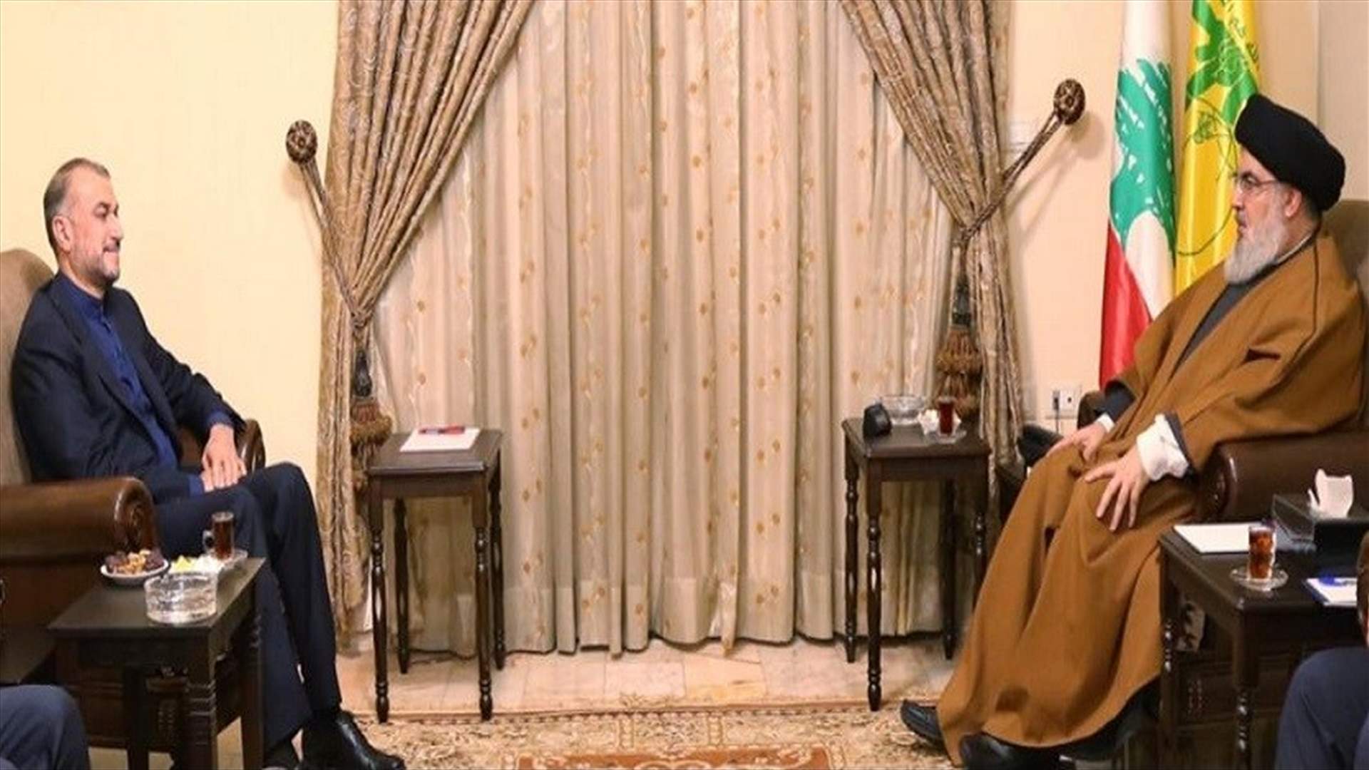 نصر الله استقبل عبد اللهيان... هذا ما جرى عرضه