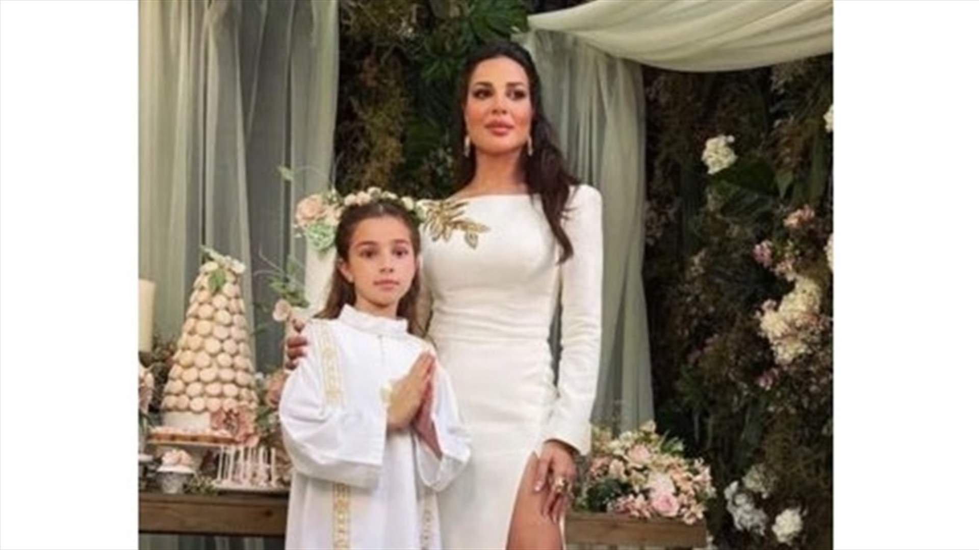 نادين نسيب نجيم تحتفل مع طليقها بالمناولة الأولى لابنتهما (فيديو)