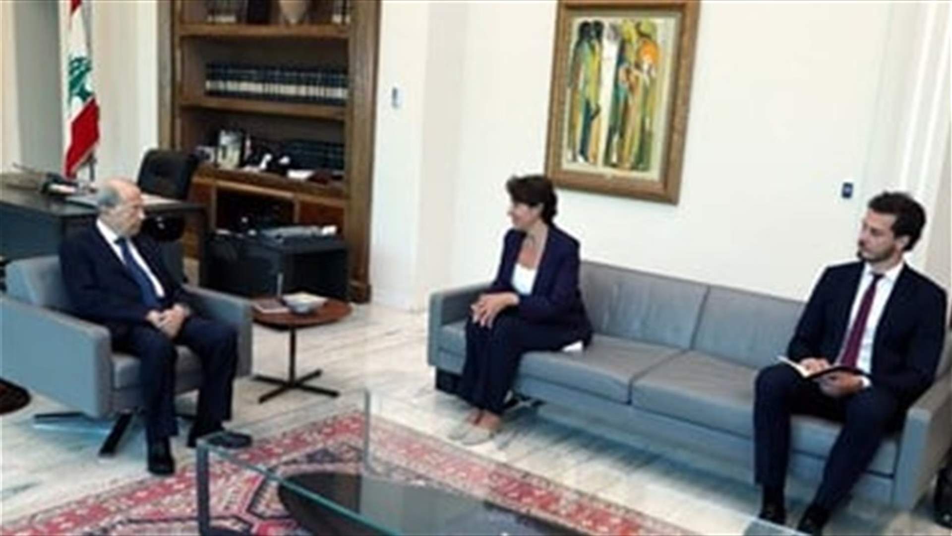 President Aoun meets French ambassador Grillo