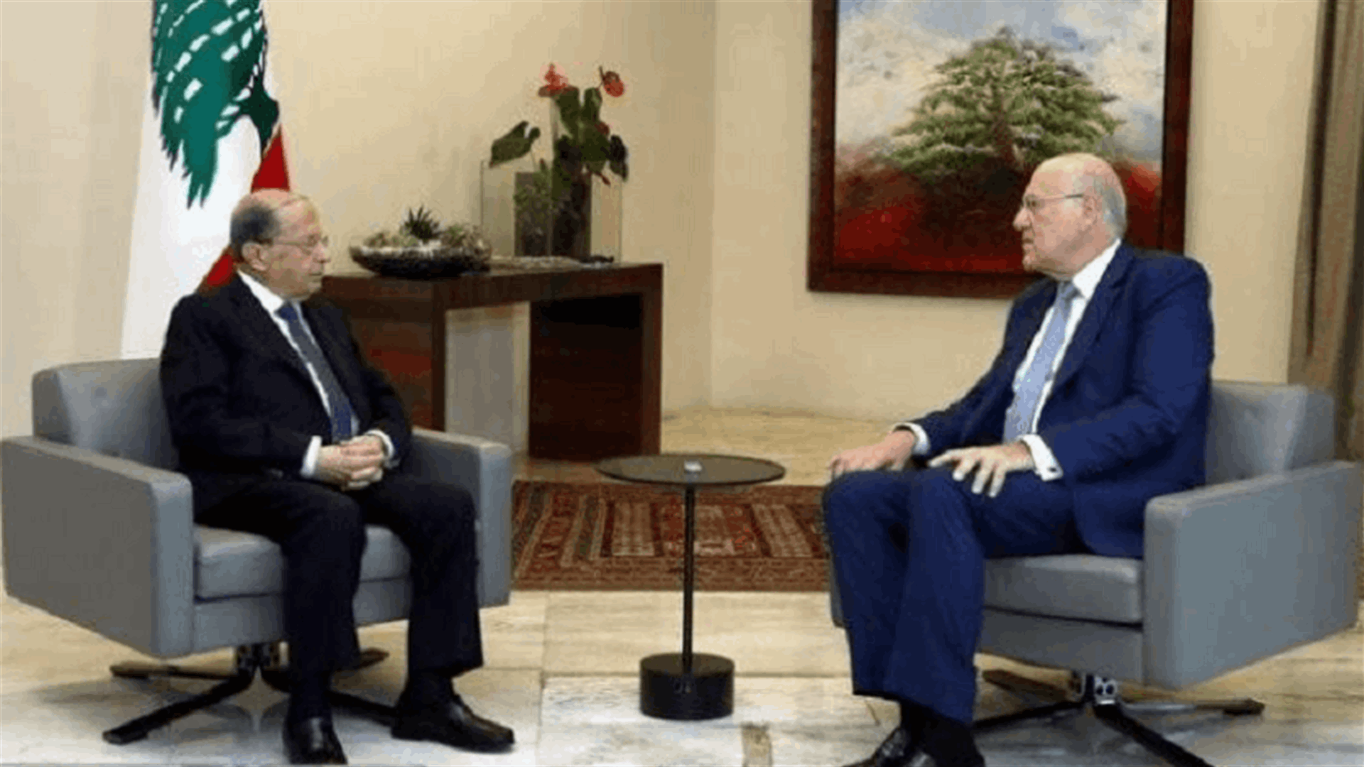 President Aoun meets Caretaker PM Mikati