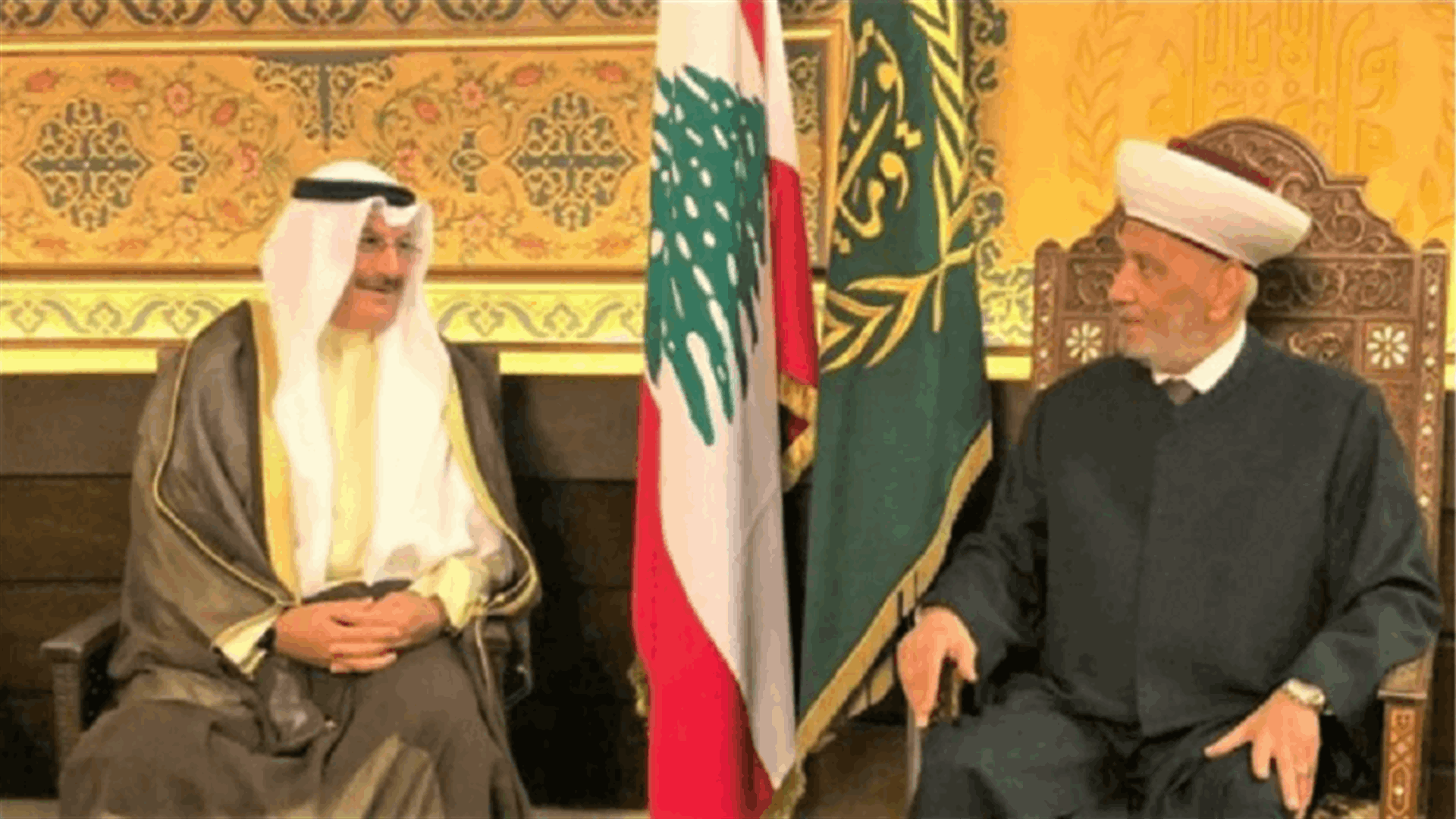 القناعي أكد في زيارة وداعية لدار الفتوى وقوف الكويت الى جانب لبنان