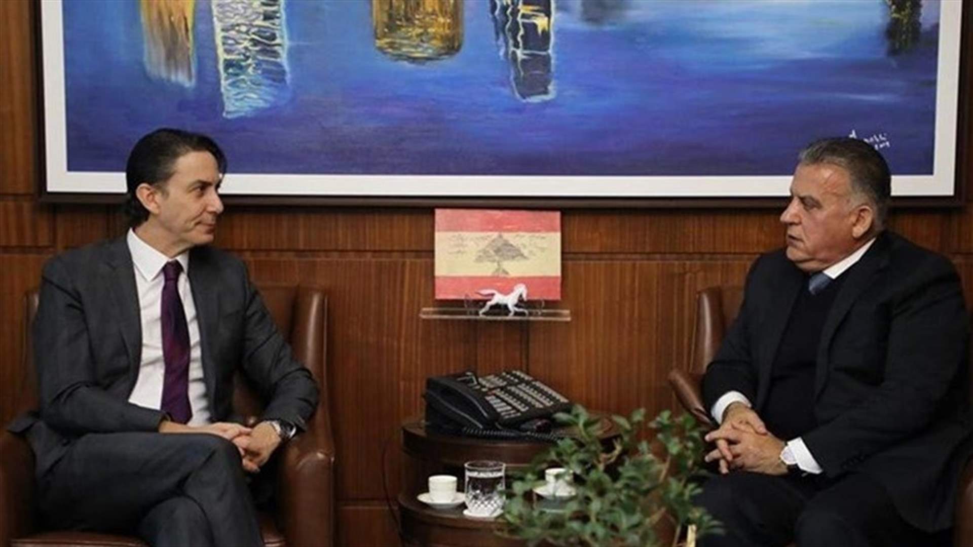 اللواء إبراهيم عرض مع هوكشتاين في حضور شيا ملف ترسيم الحدود البحرية