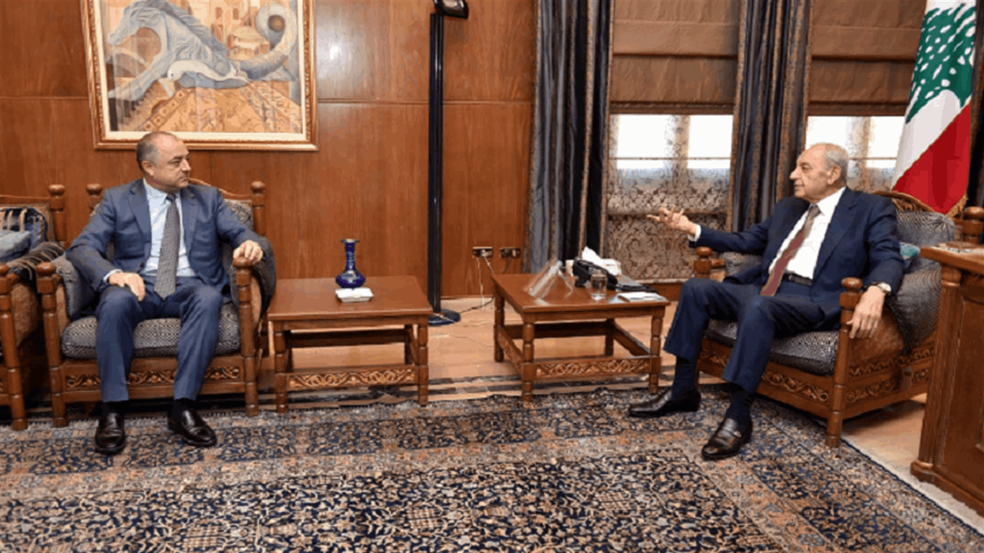بري استقبل بو صعب ووزير الخارجية القطري والسفير البريطاني واطلع من شيا على تطور الإتصالات في ملف الترسيم