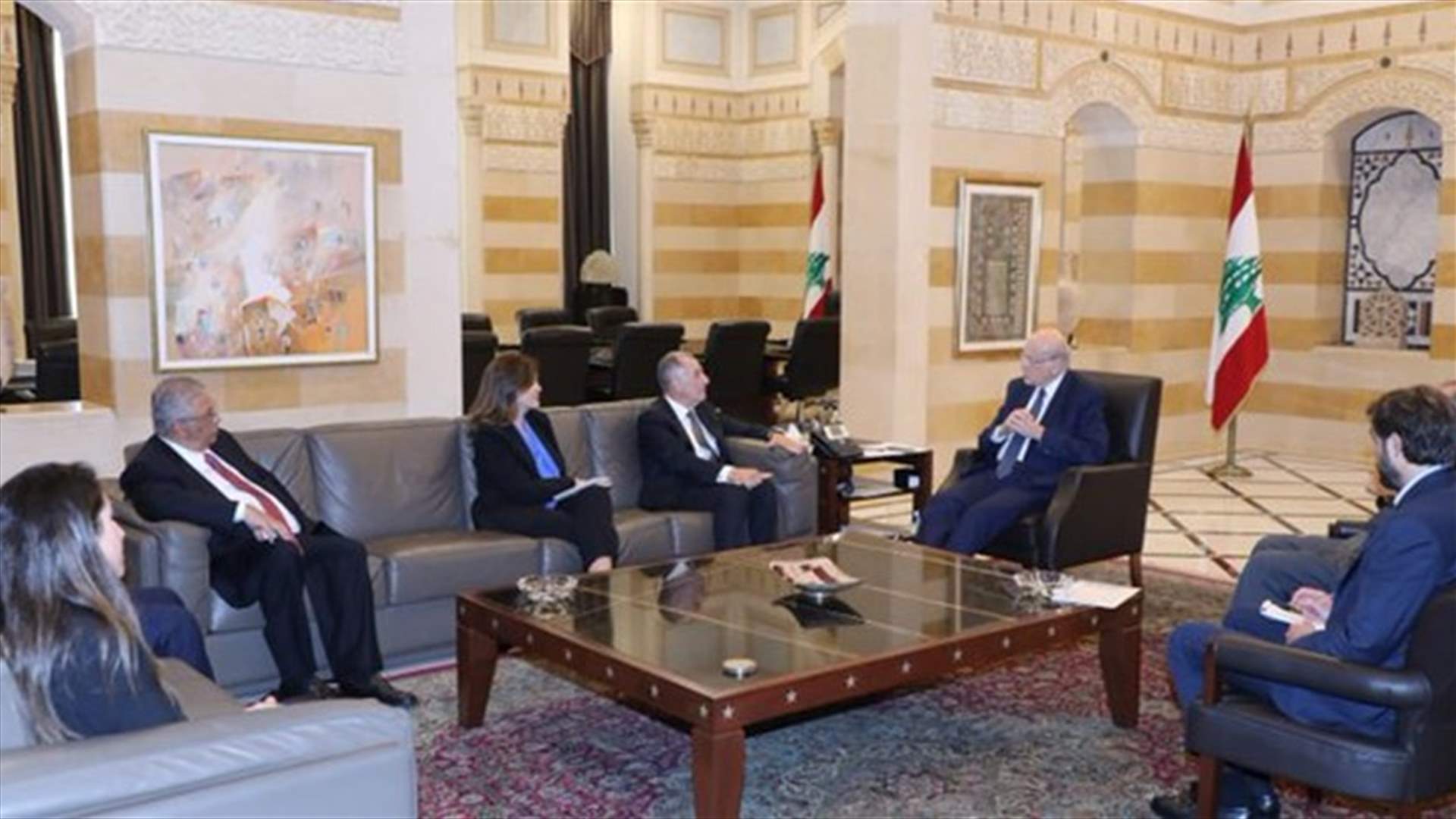 ميقاتي التقى غريو واستقبل وفدا من "مجموعة العمل الاميركية من اجل لبنان" بحضور شيا