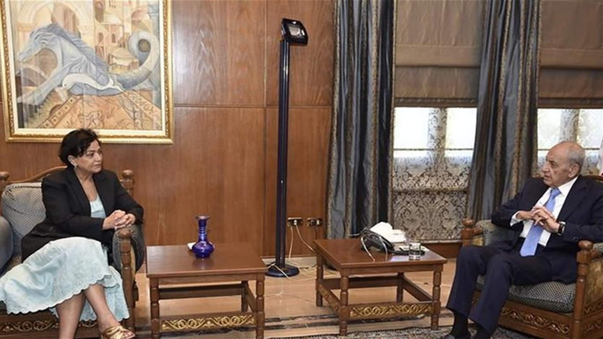 بري بحث مع زواره في المستجدات السياسية واستقبل نجاة رشدي