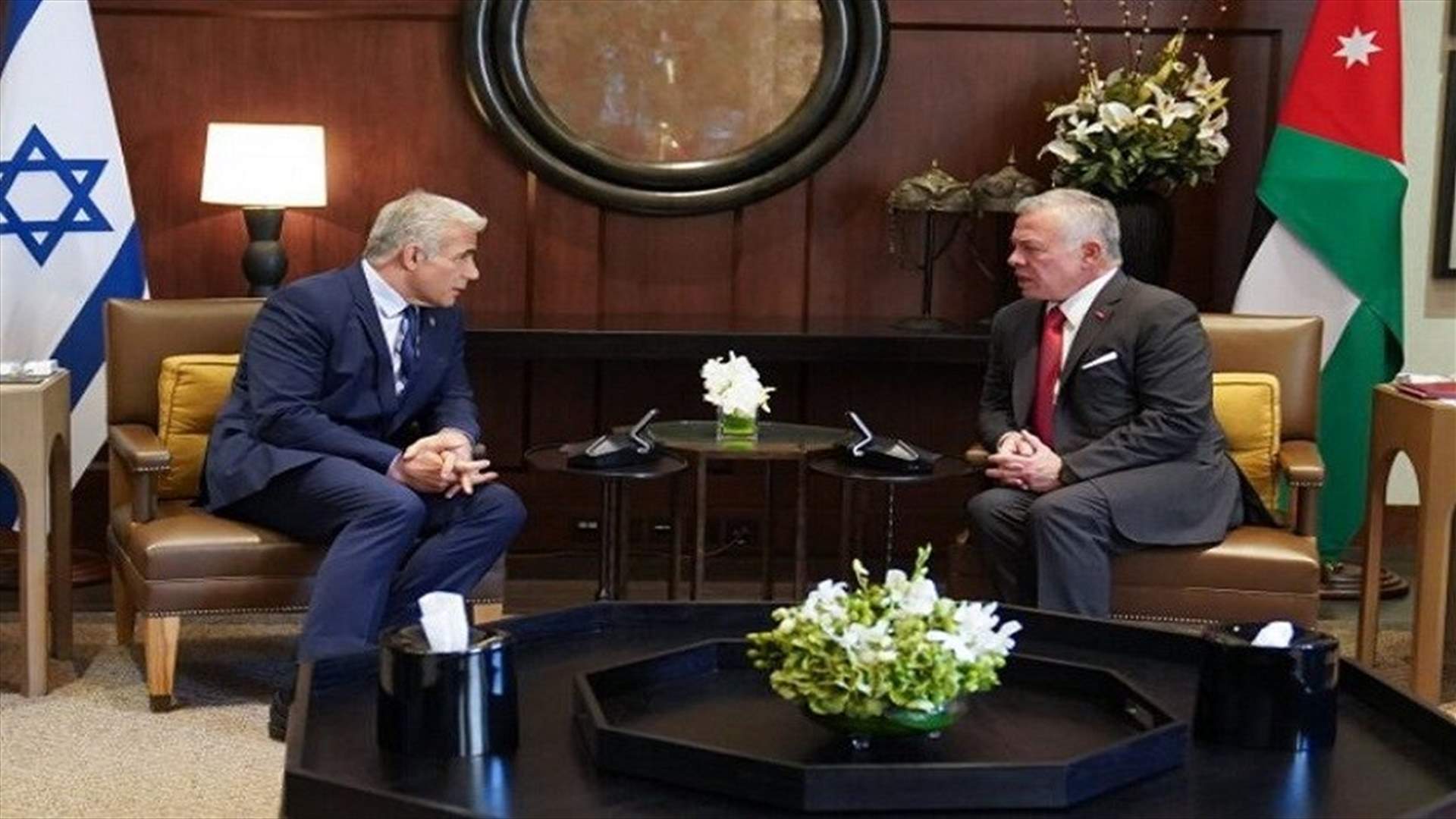 العاهل الأردني يلتقي رئيس الوزراء الإسرائيلي في عمان