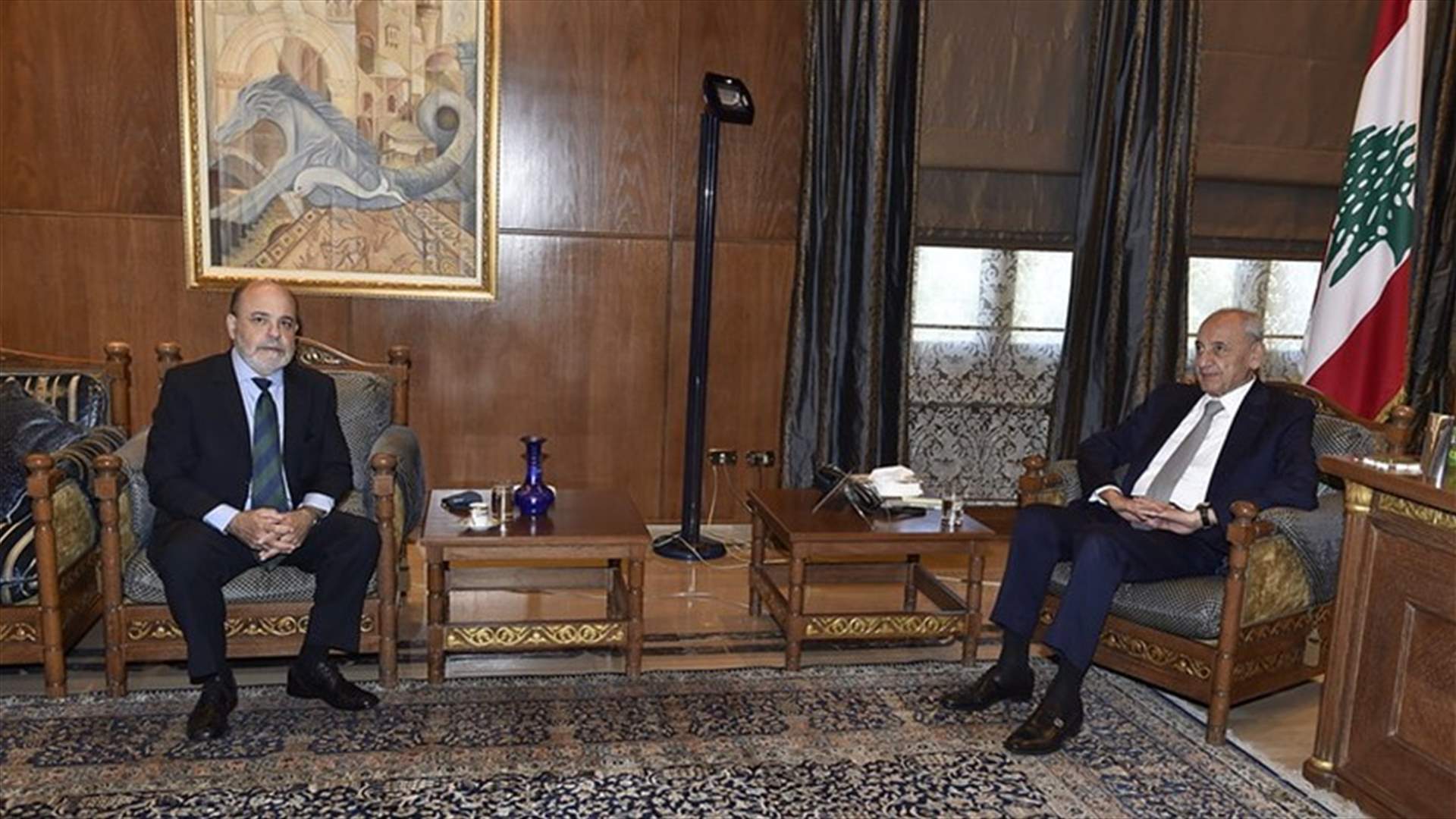 بري إستقبل سفيري الأوروغواي وبريطانيا وتلقى برقية تهنئة من نظيره السوري