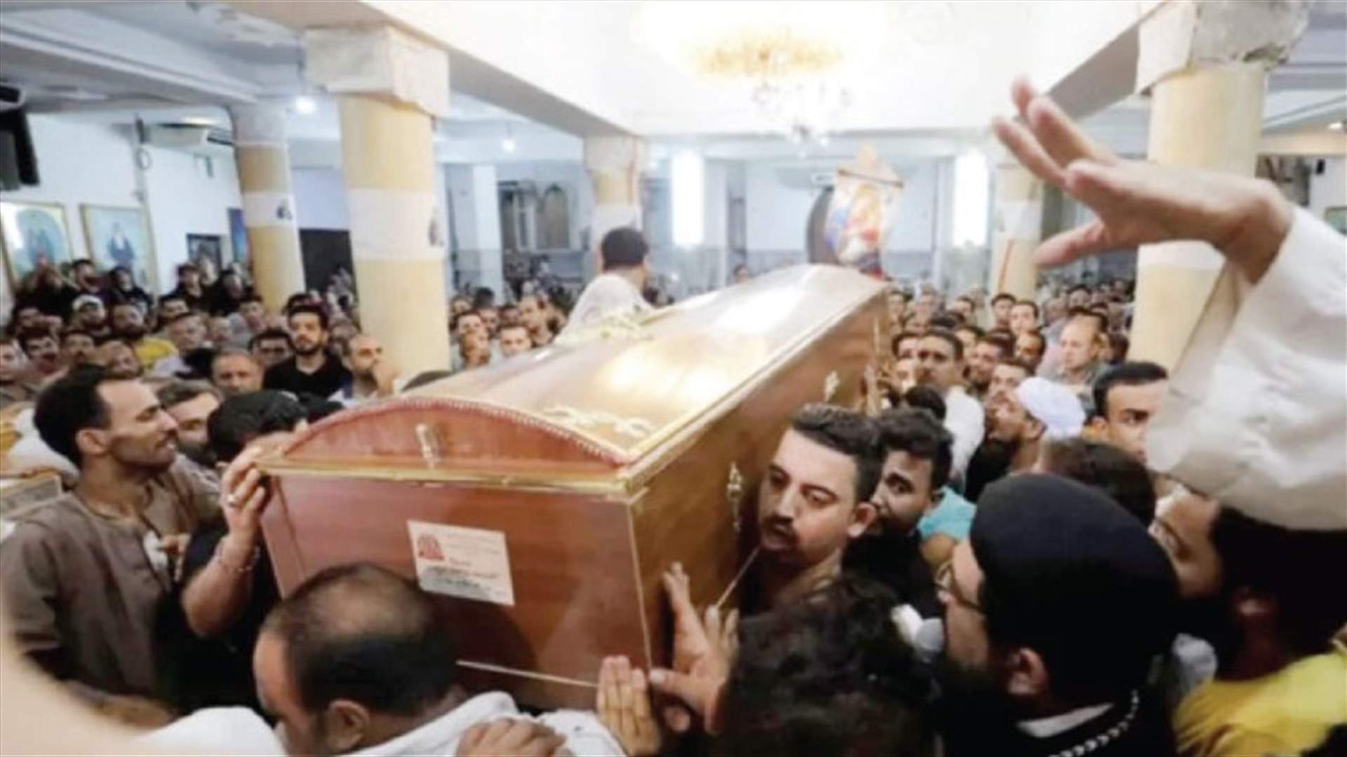 ضحايا حريق كنيسة امبابة... تأبين 6 أفراد من عائلة واحدة