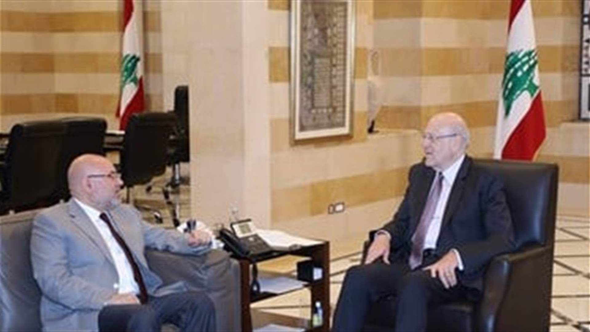 Mikati meets Caretaker Health Minister Abiad