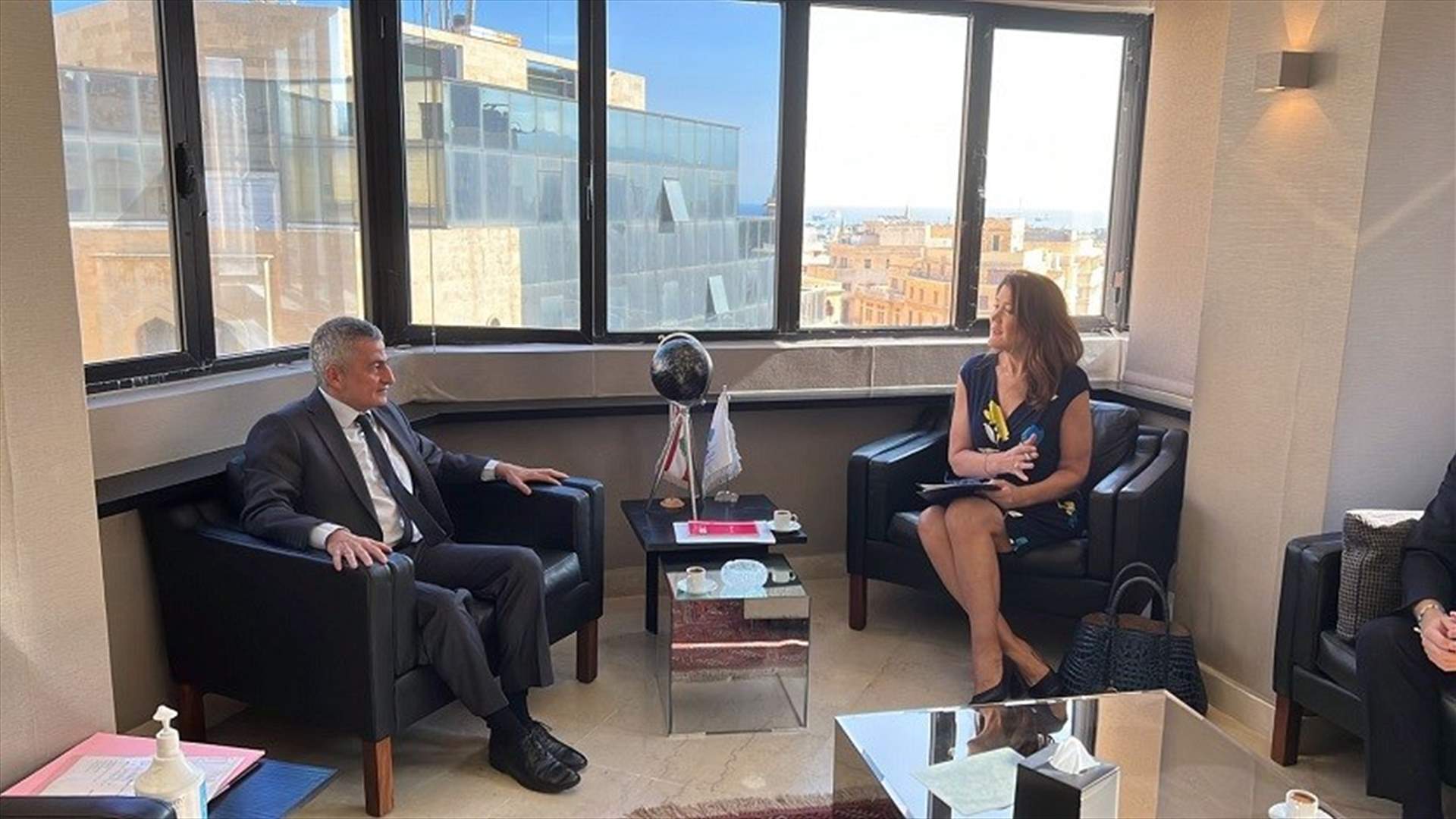 Caretaker Finance Minister Khalil receives US Ambassador Shea