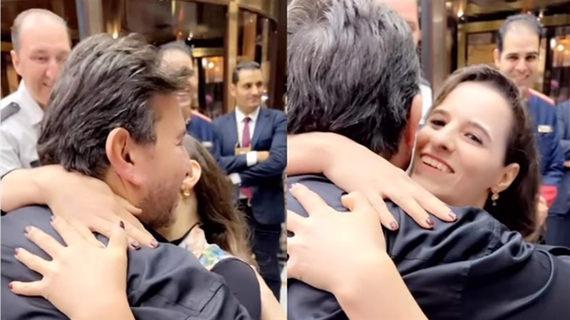 معجبة تحضن هاني شاكر وتقبّله... &quot;عيب هنجيب المأذون&quot; (فيديو)