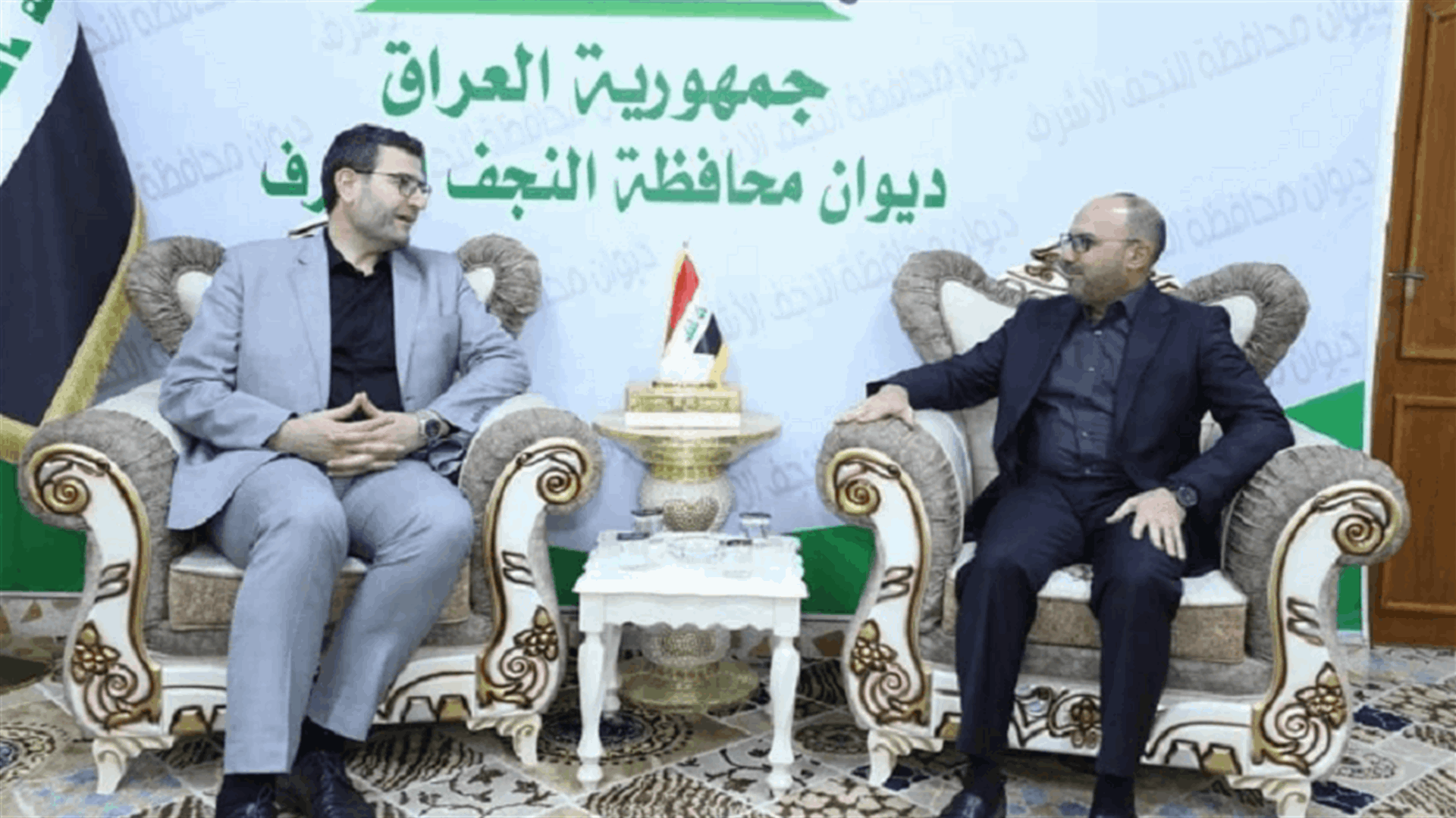 وزير الزراعة التقى محافظ النجف وزار العتبة العلوية