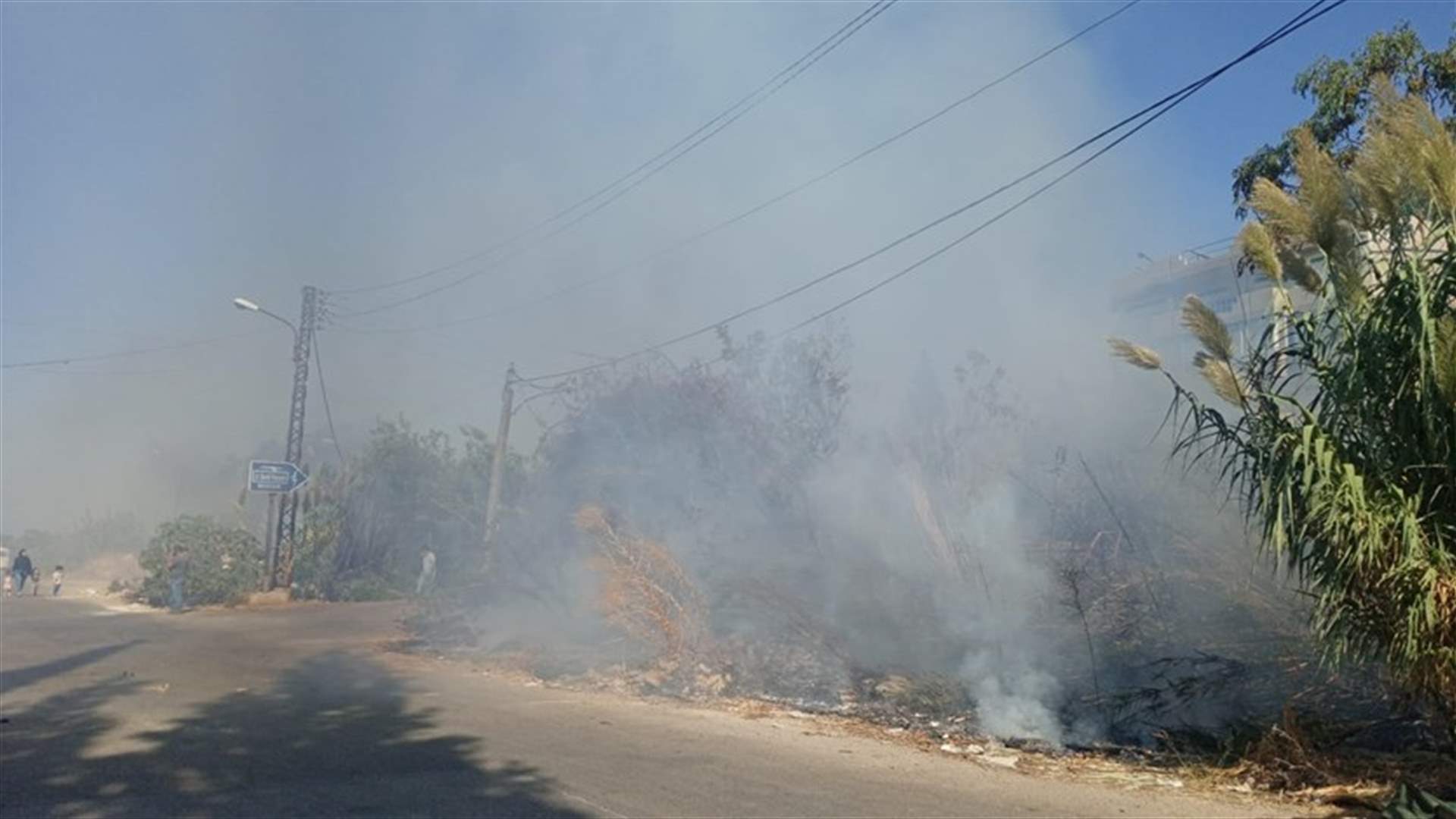 حريق كبير في الأحراج على الطريق الممتد من دوار الملعب البلدي حتى جامعة العزم في طرابلس وتخوف من إمتداد النيران إلى المنازل المجاورة